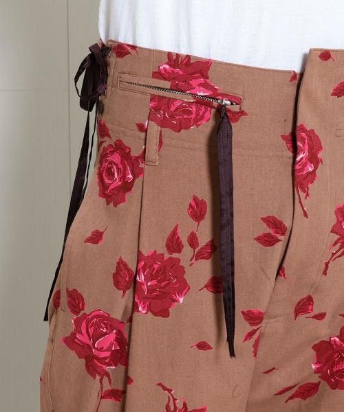 Bed j.w. Ford Rose Printed High Waisted Wide Leg Cropped Trousers Size US 32 / EU 48 - 15 Thumbnail