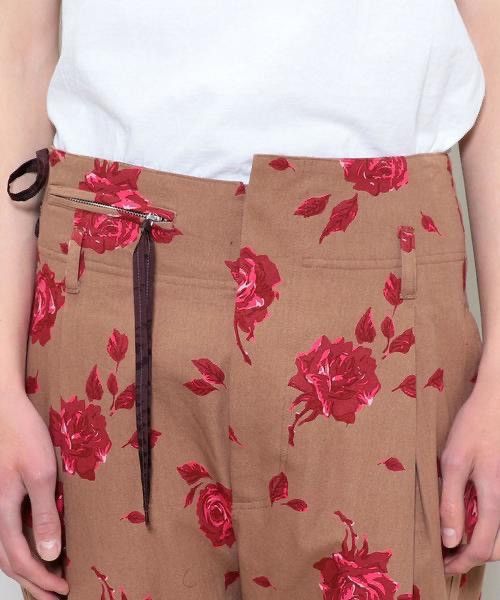 Bed j.w. Ford Rose Printed High Waisted Wide Leg Cropped Trousers Size US 32 / EU 48 - 16 Thumbnail