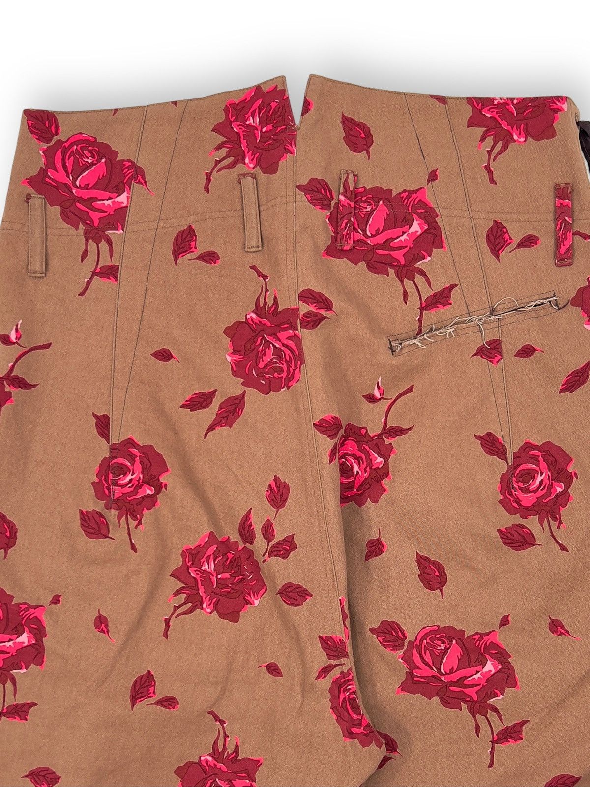 Bed j.w. Ford Rose Printed High Waisted Wide Leg Cropped Trousers Size US 32 / EU 48 - 8 Thumbnail