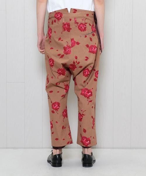 Bed j.w. Ford Rose Printed High Waisted Wide Leg Cropped Trousers Size US 32 / EU 48 - 2 Thumbnail