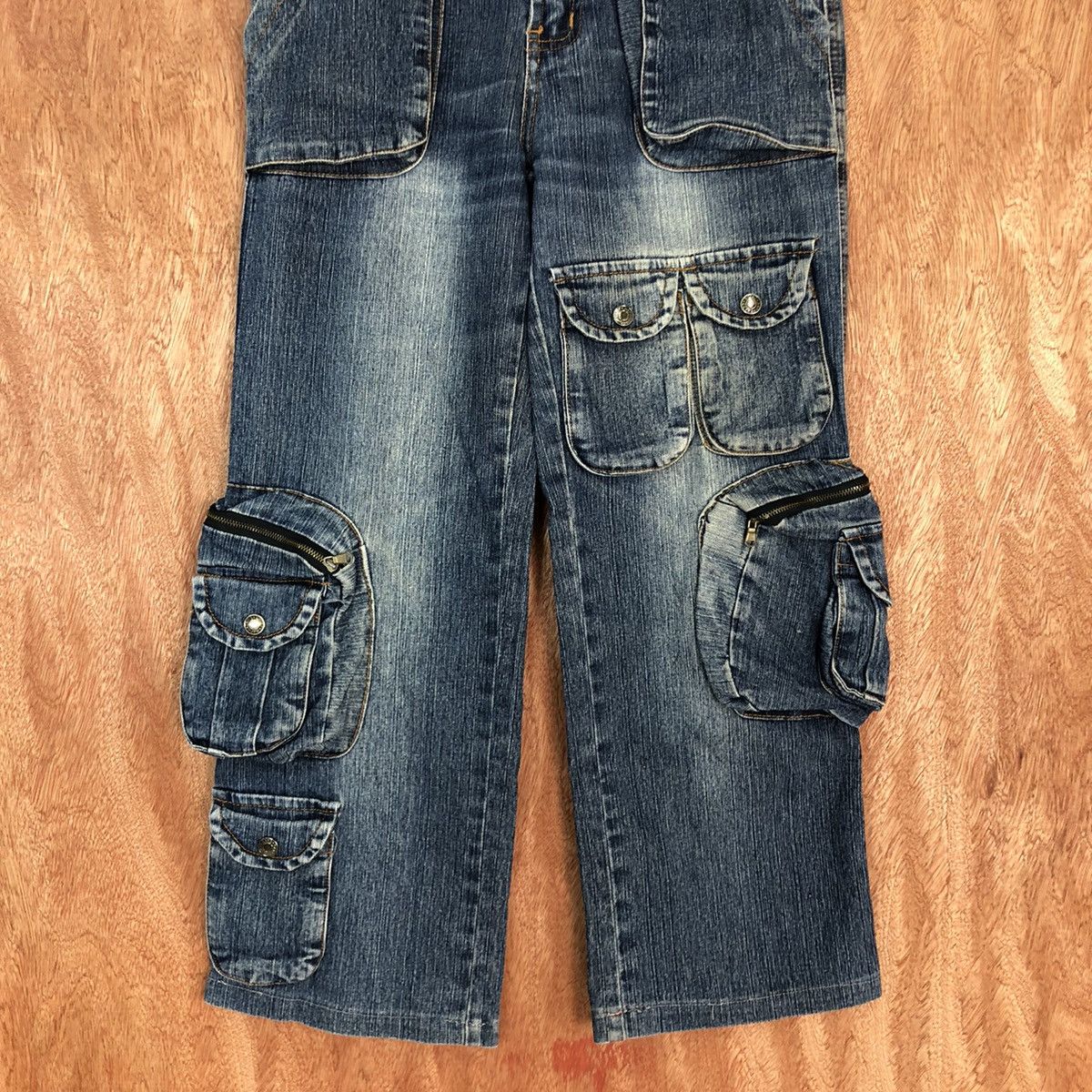 Japanese Brand HapHazard Blue 3D Multipocket Denim Jeans Pants #2043DL Size US 26 / EU 42 - 3 Thumbnail