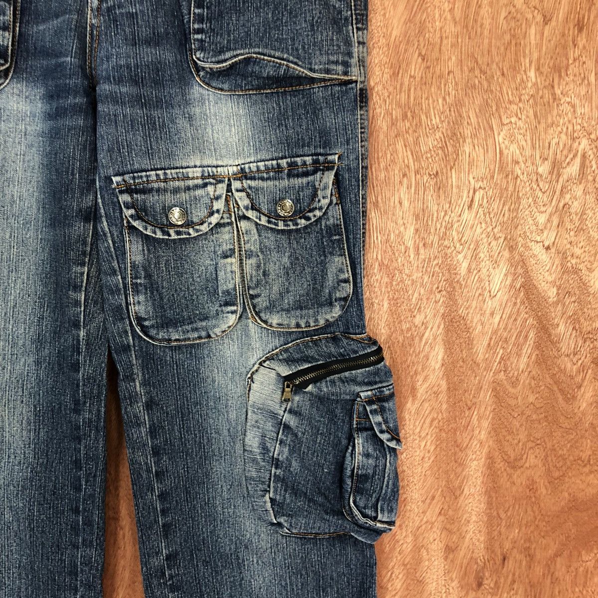 Japanese Brand HapHazard Blue 3D Multipocket Denim Jeans Pants #2043DL Size US 26 / EU 42 - 6 Thumbnail