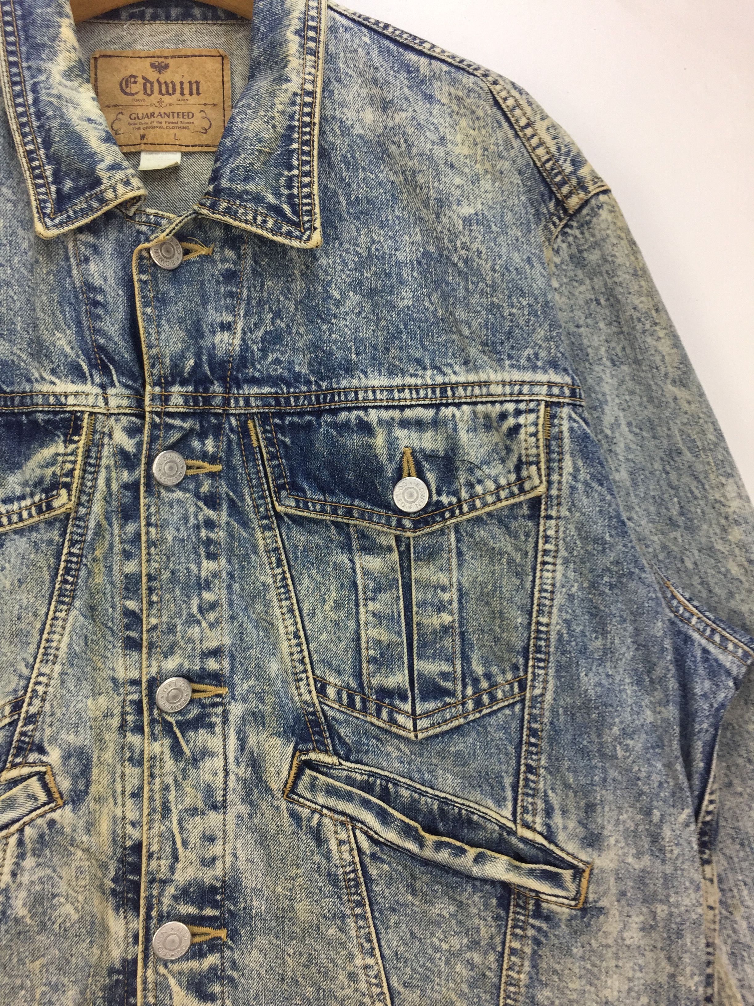 Edwin × Vintage VINTAGE EDWIN STONE WASH DENIM JACKET Size US L / EU 52-54 / 3 - 3 Thumbnail