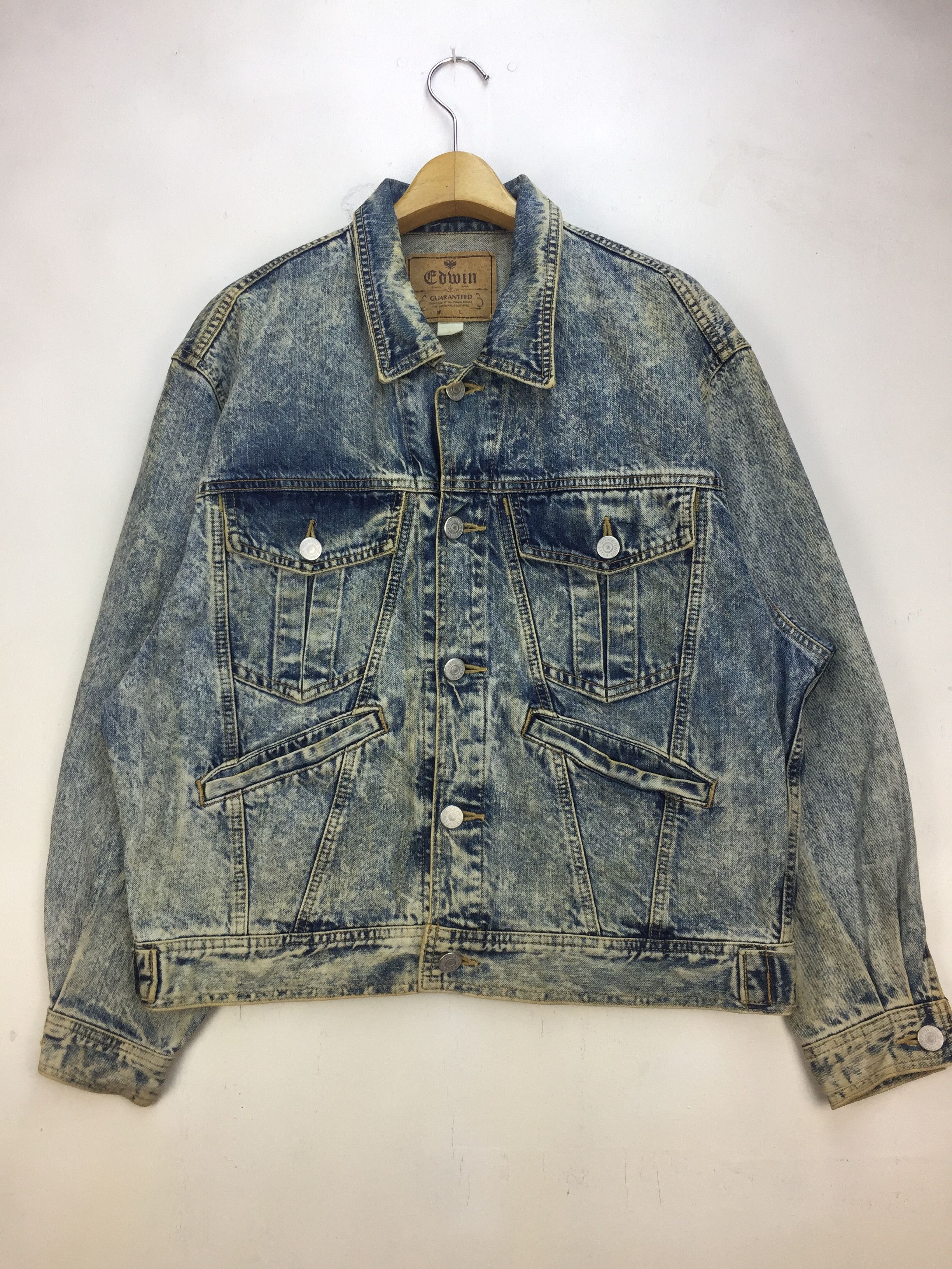 Edwin × Vintage VINTAGE EDWIN STONE WASH DENIM JACKET Size US L / EU 52-54 / 3 - 1 Thumbnail