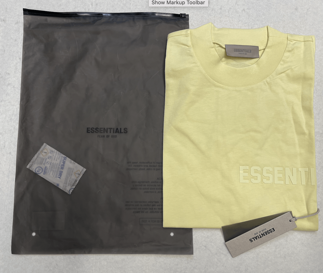 Fear of God Fear of God Essentials T-shirt Color Canary Sz S Size US S / EU 44-46 / 1 - 6 Thumbnail