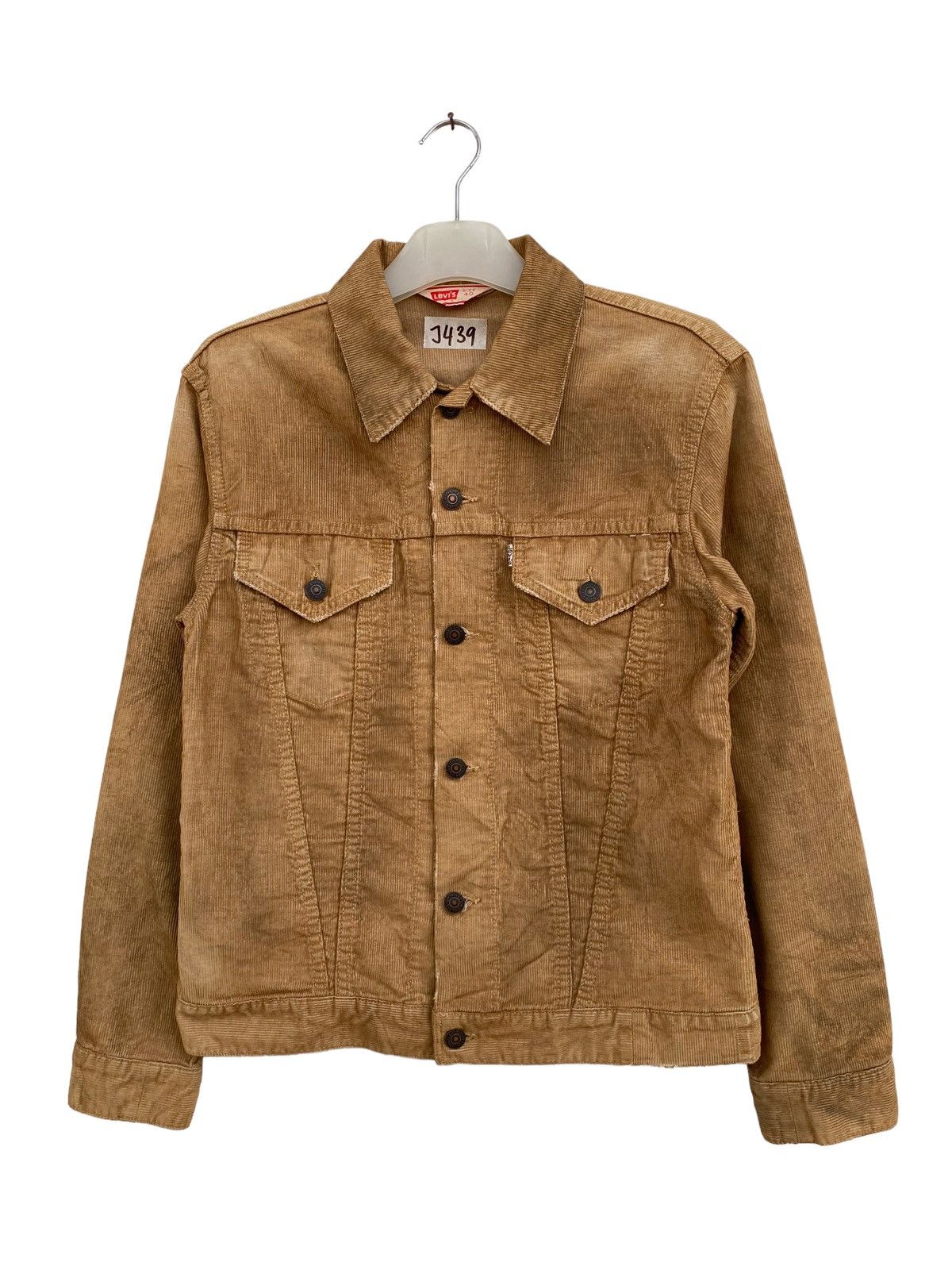 image of Thrashed Levis Curduroy Trucker Jacket in Brown, Men's (Size Small)