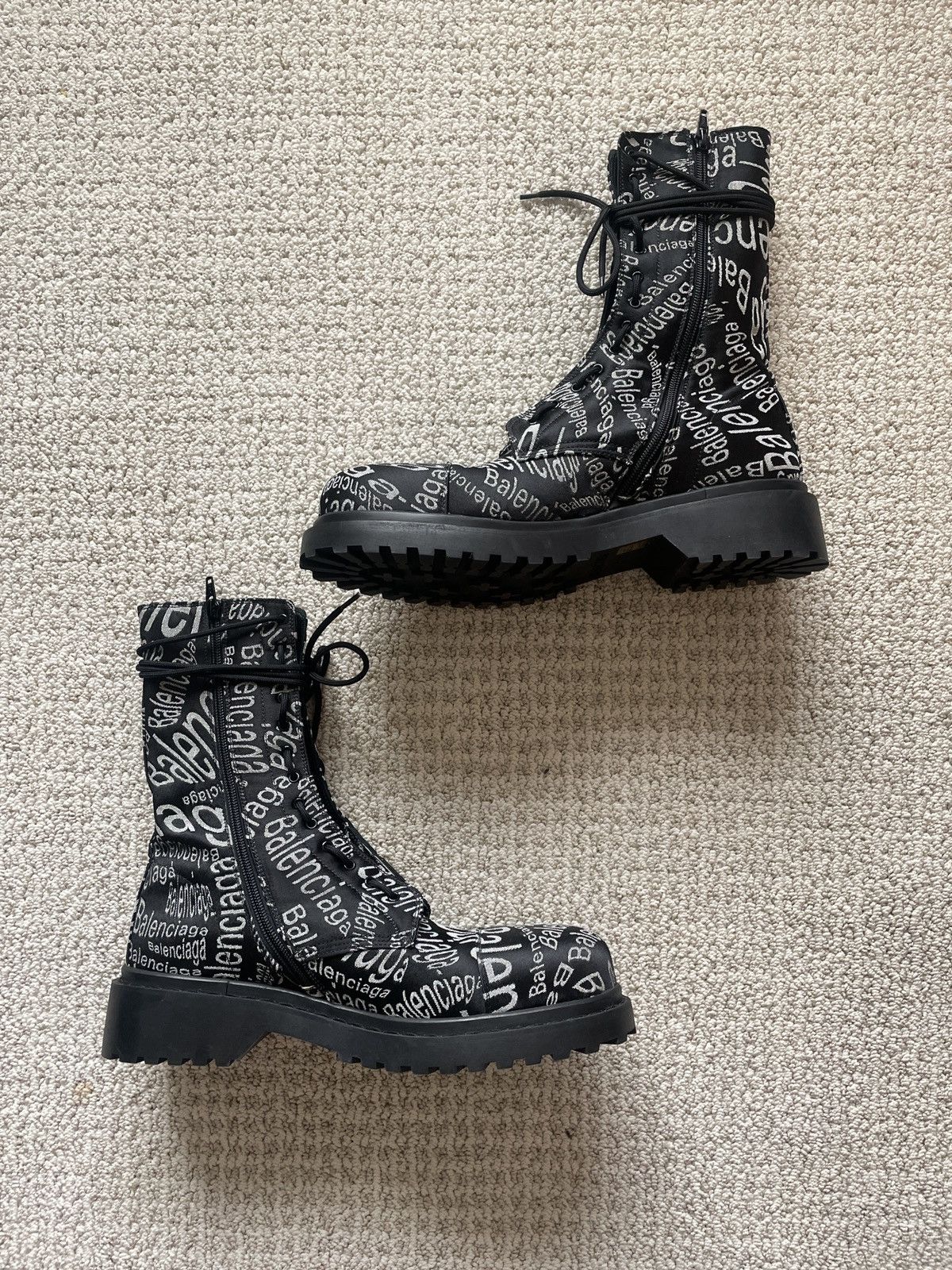 Balenciaga Canvas all over print combat boot Size US 10 / EU 43 - 3 Thumbnail