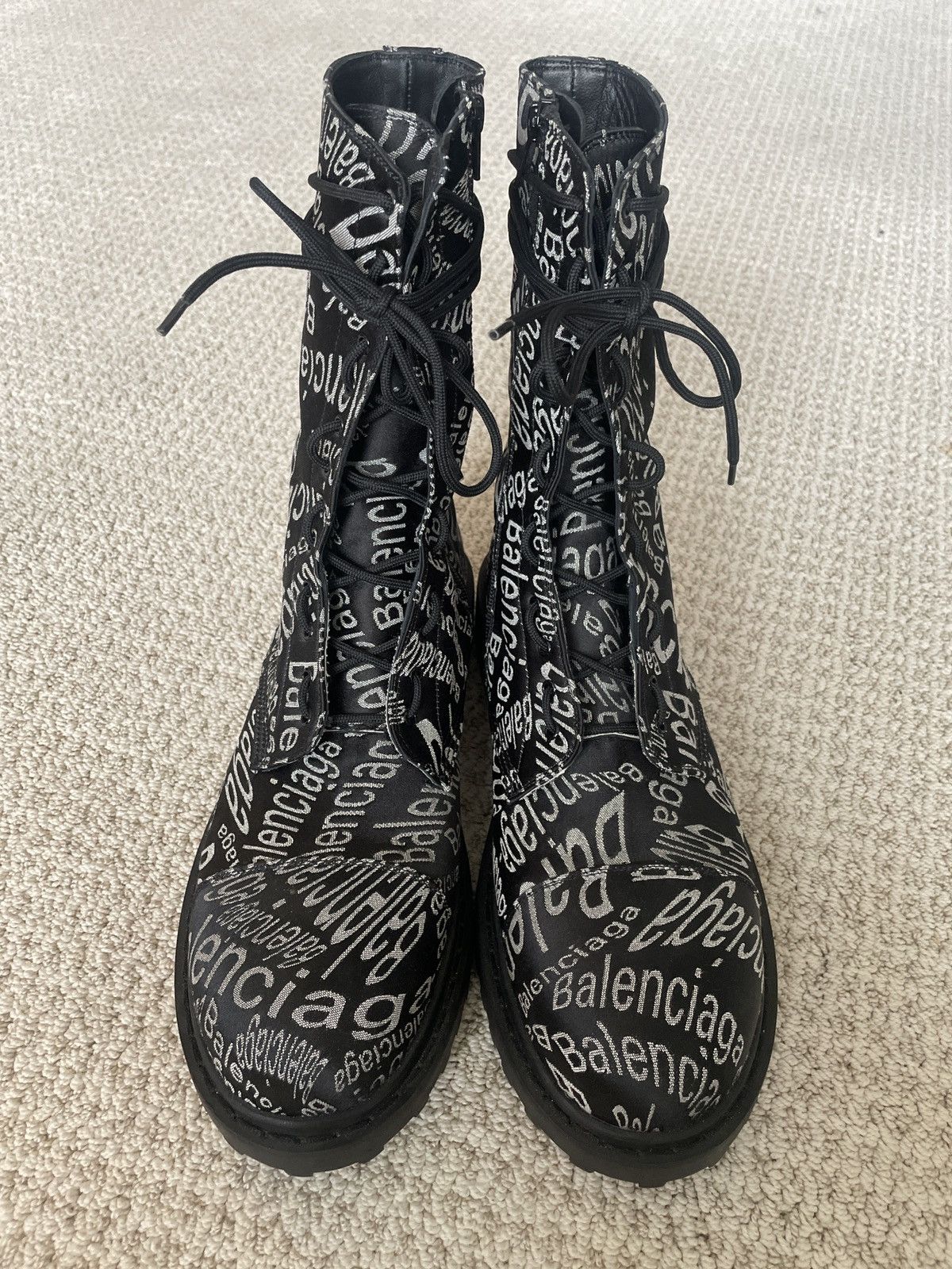 Balenciaga Canvas all over print combat boot Size US 10 / EU 43 - 1 Thumbnail
