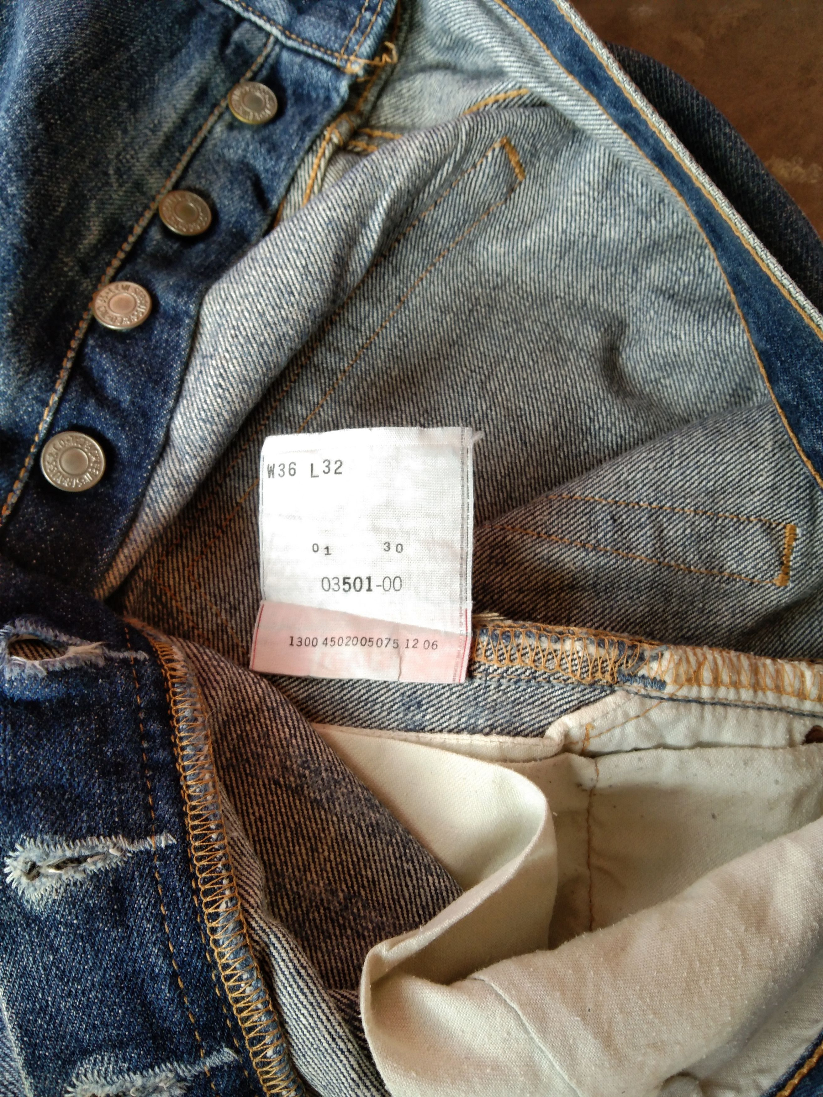 Levi's × Vintage Vintage Levis 501 Straight Leg Distressed Jeans 36x32 Size US 36 / EU 52 - 5 Thumbnail