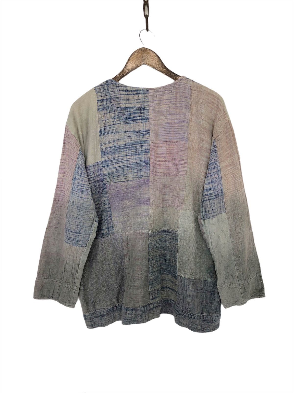 Indigo Malaika 🇯🇵 Hemp Kamakura Stitch Patchwork Pullover Size US L / EU 52-54 / 3 - 5 Thumbnail