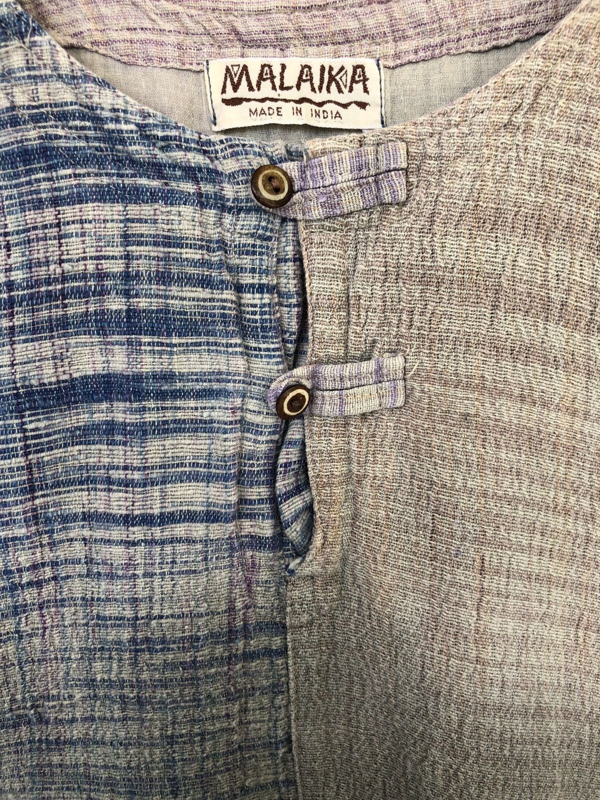 Indigo Malaika 🇯🇵 Hemp Kamakura Stitch Patchwork Pullover Size US L / EU 52-54 / 3 - 7 Thumbnail