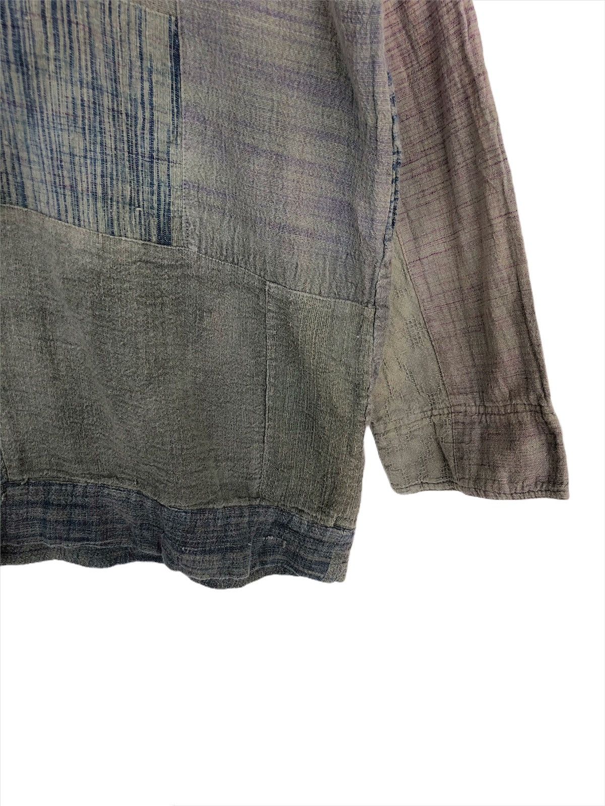 Indigo Malaika 🇯🇵 Hemp Kamakura Stitch Patchwork Pullover Size US L / EU 52-54 / 3 - 4 Thumbnail
