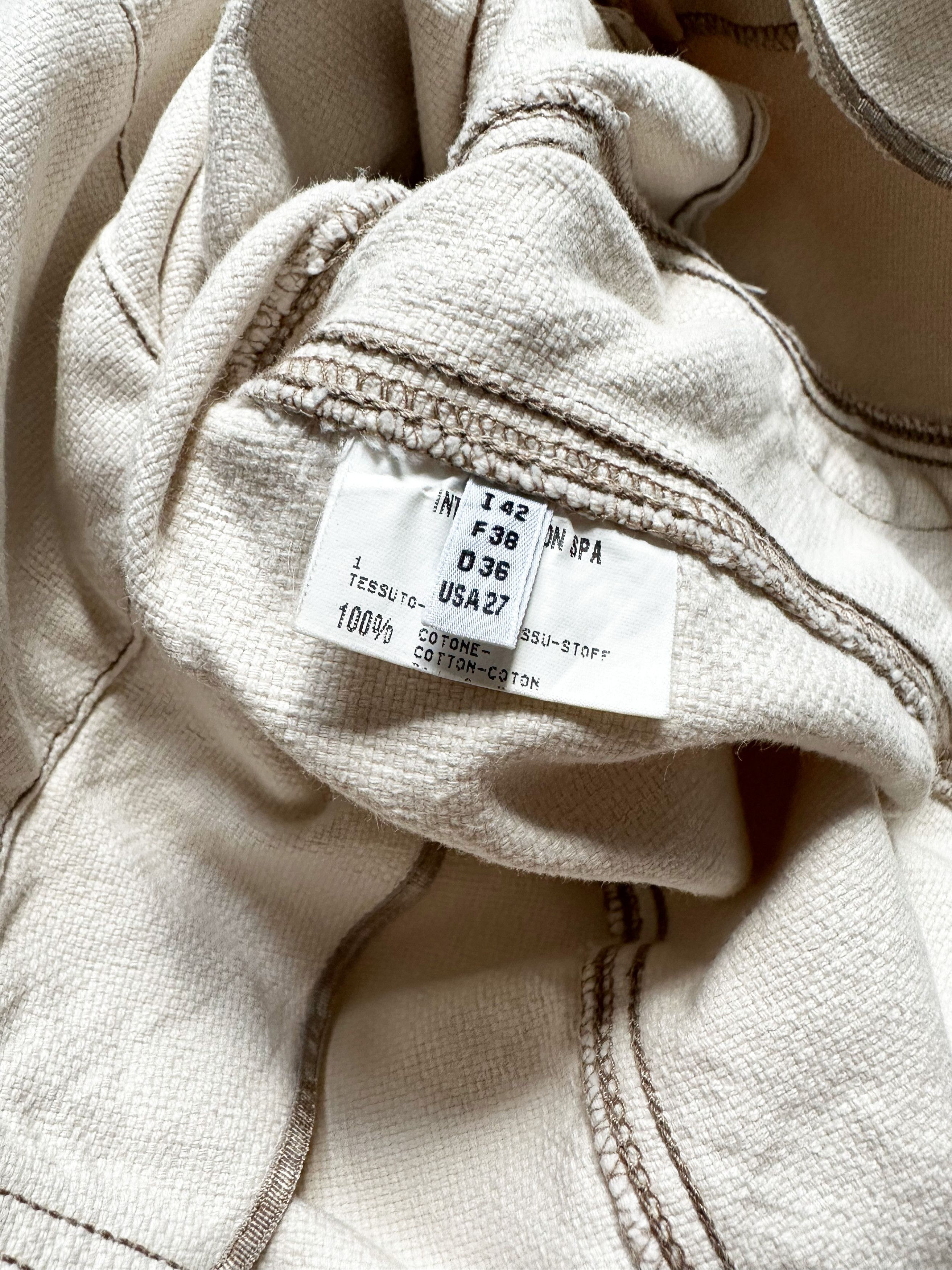 Marithe + Francois Girbaud Marithe + Francois Girbaud white canvas distressed blazer Size M / US 6-8 / IT 42-44 - 4 Thumbnail