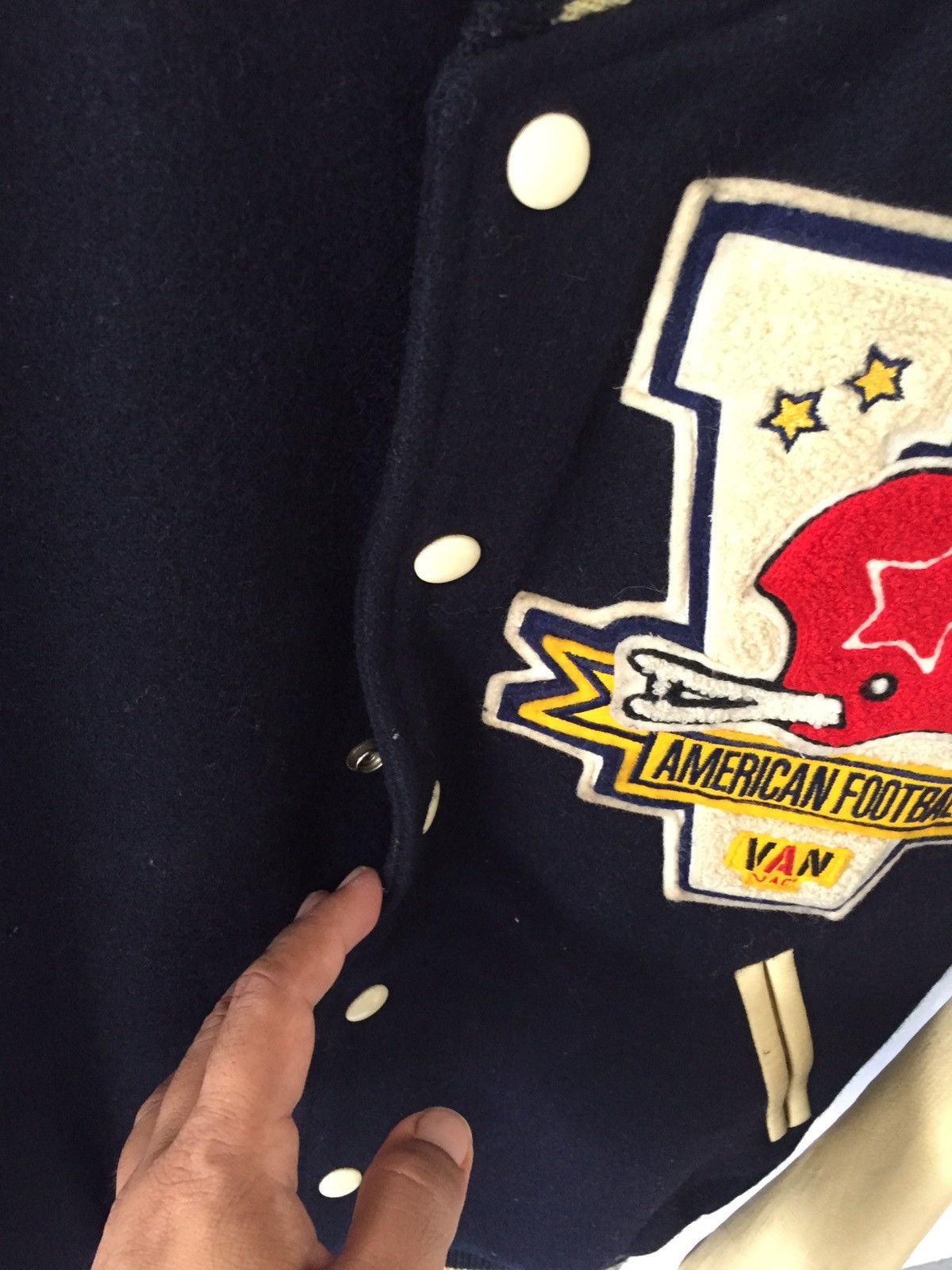 Japanese Brand Vintage Van Jacket American Football Varsity Jacket Size US S / EU 44-46 / 1 - 9 Thumbnail