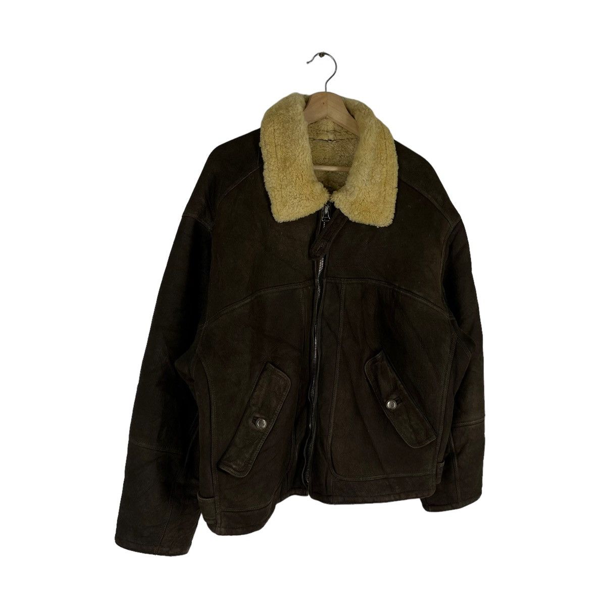 Japanese Brand VINTAGE BIGLIDUE LEATHER JACKET MINK FUR LINING MILITARY Size US M / EU 48-50 / 2 - 2 Thumbnail