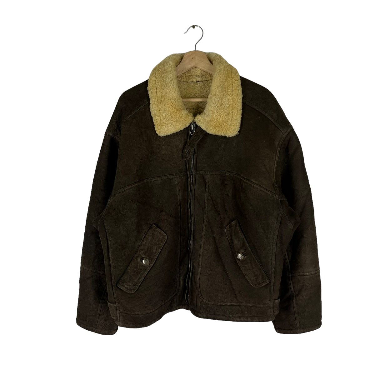 Japanese Brand VINTAGE BIGLIDUE LEATHER JACKET MINK FUR LINING MILITARY Size US M / EU 48-50 / 2 - 1 Thumbnail