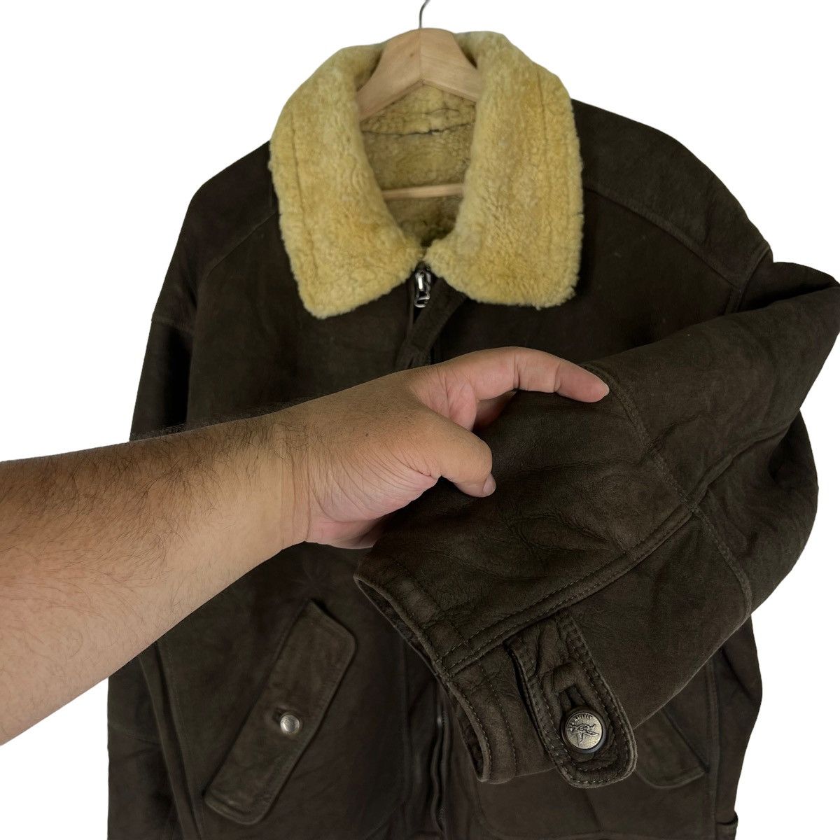 Japanese Brand VINTAGE BIGLIDUE LEATHER JACKET MINK FUR LINING MILITARY Size US M / EU 48-50 / 2 - 5 Thumbnail