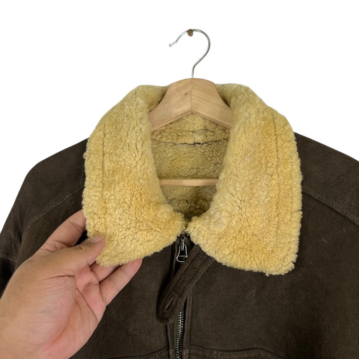 Japanese Brand VINTAGE BIGLIDUE LEATHER JACKET MINK FUR LINING MILITARY Size US M / EU 48-50 / 2 - 6 Thumbnail