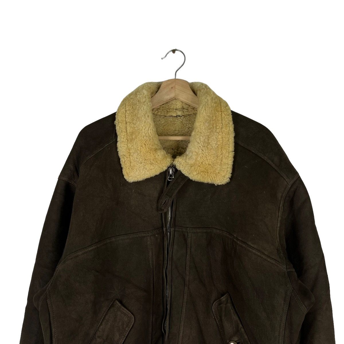 Japanese Brand VINTAGE BIGLIDUE LEATHER JACKET MINK FUR LINING MILITARY Size US M / EU 48-50 / 2 - 4 Thumbnail