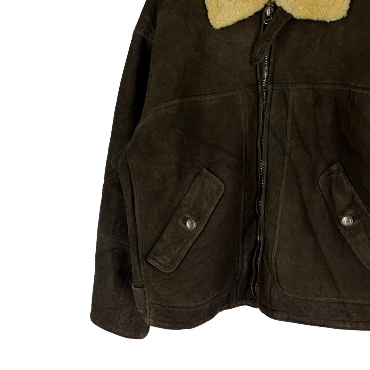 Japanese Brand VINTAGE BIGLIDUE LEATHER JACKET MINK FUR LINING MILITARY Size US M / EU 48-50 / 2 - 3 Thumbnail