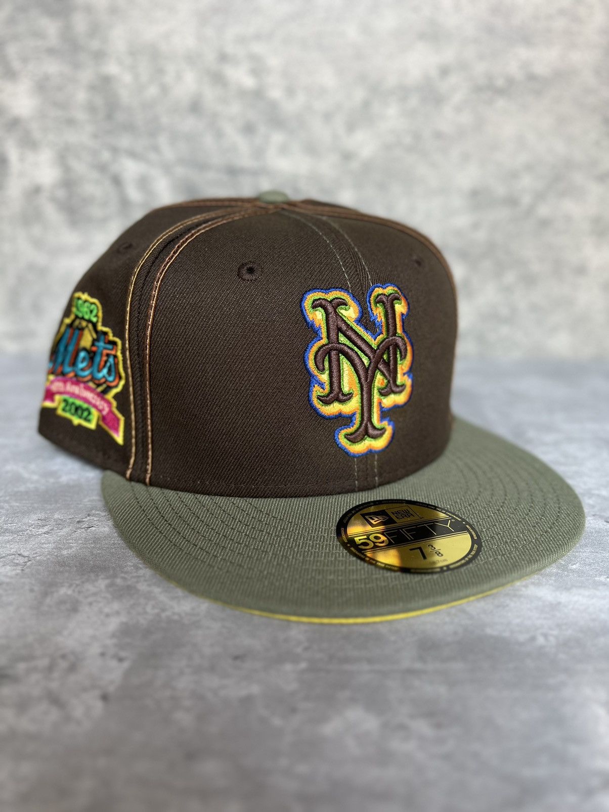 image of Mlb x Myfitteds 7 3/8 Myfitteds Exclusive De La Soul New York Mets Fitted in Brown, Men's