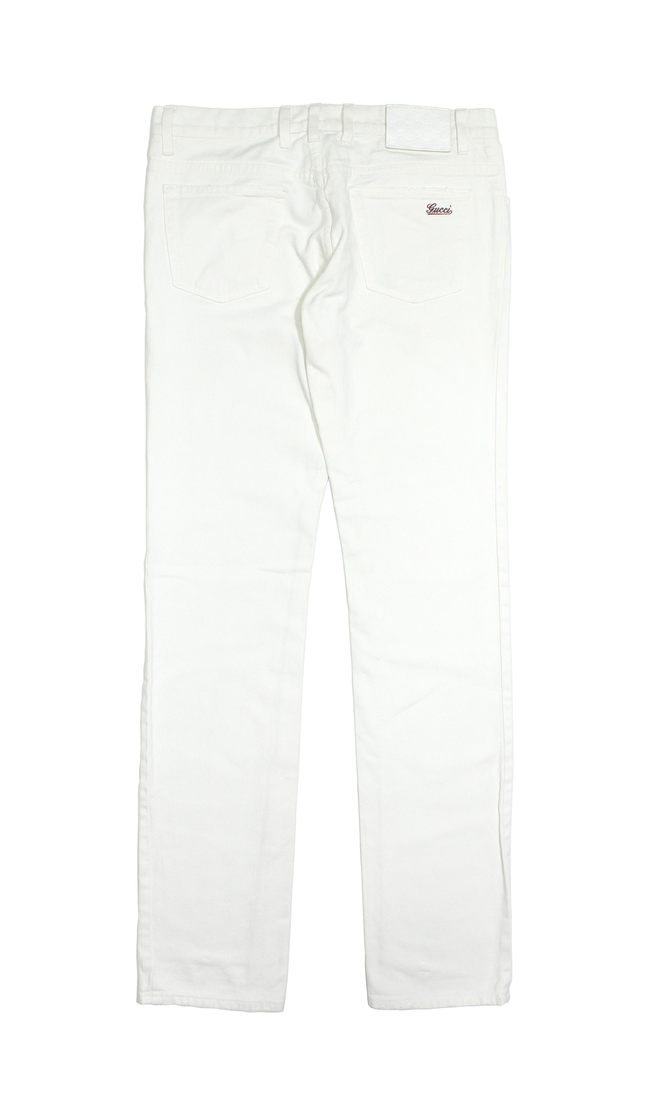 Gucci 2007 Logo GG Monogram Badge White Jeans Size US 32 / EU 48 - 2 Thumbnail
