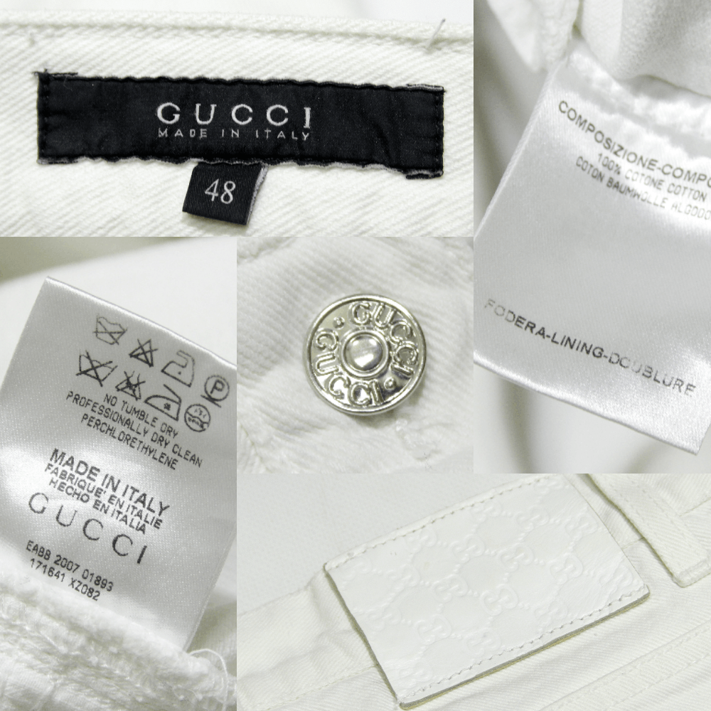 Gucci 2007 Logo GG Monogram Badge White Jeans Size US 32 / EU 48 - 10 Thumbnail