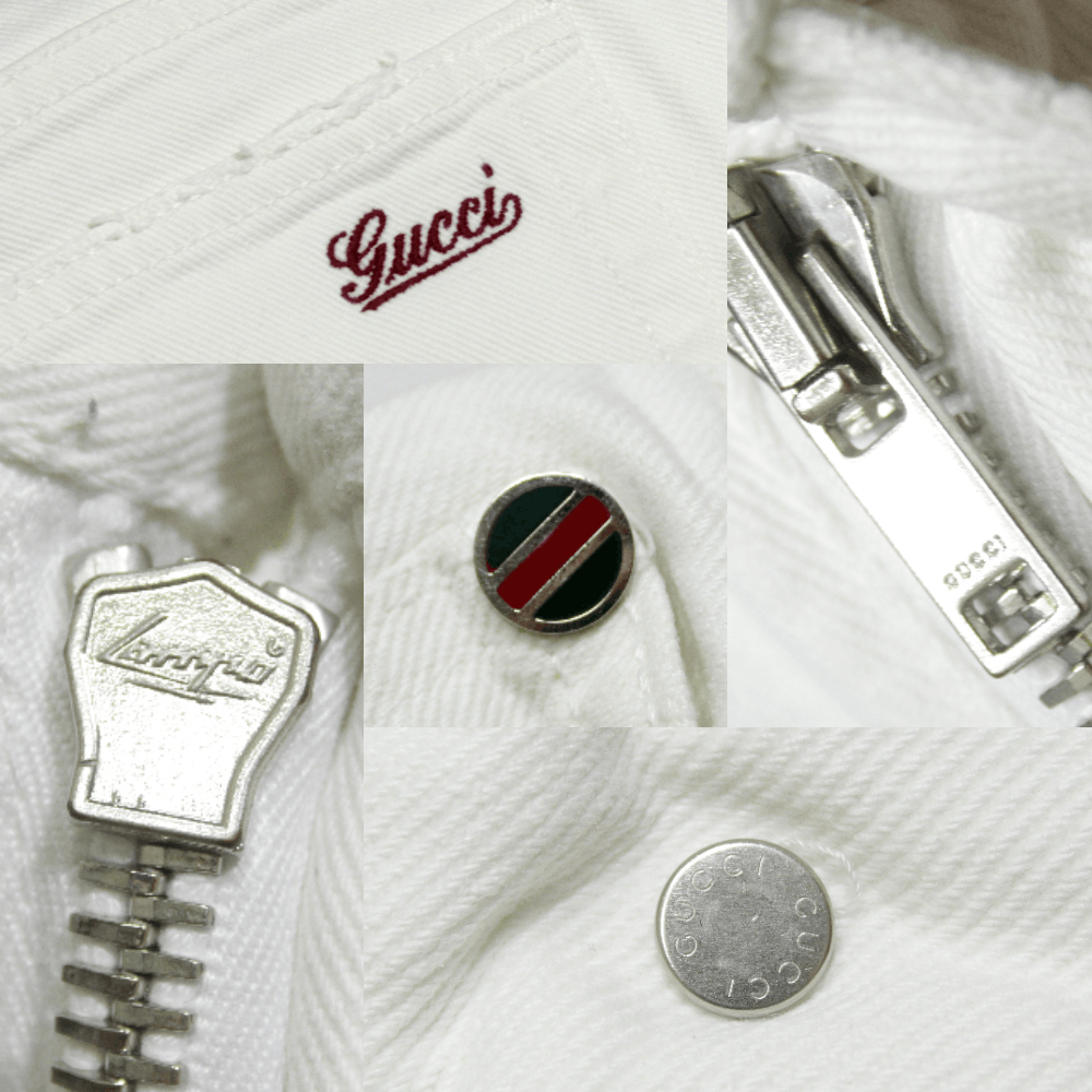 Gucci 2007 Logo GG Monogram Badge White Jeans Size US 32 / EU 48 - 11 Thumbnail
