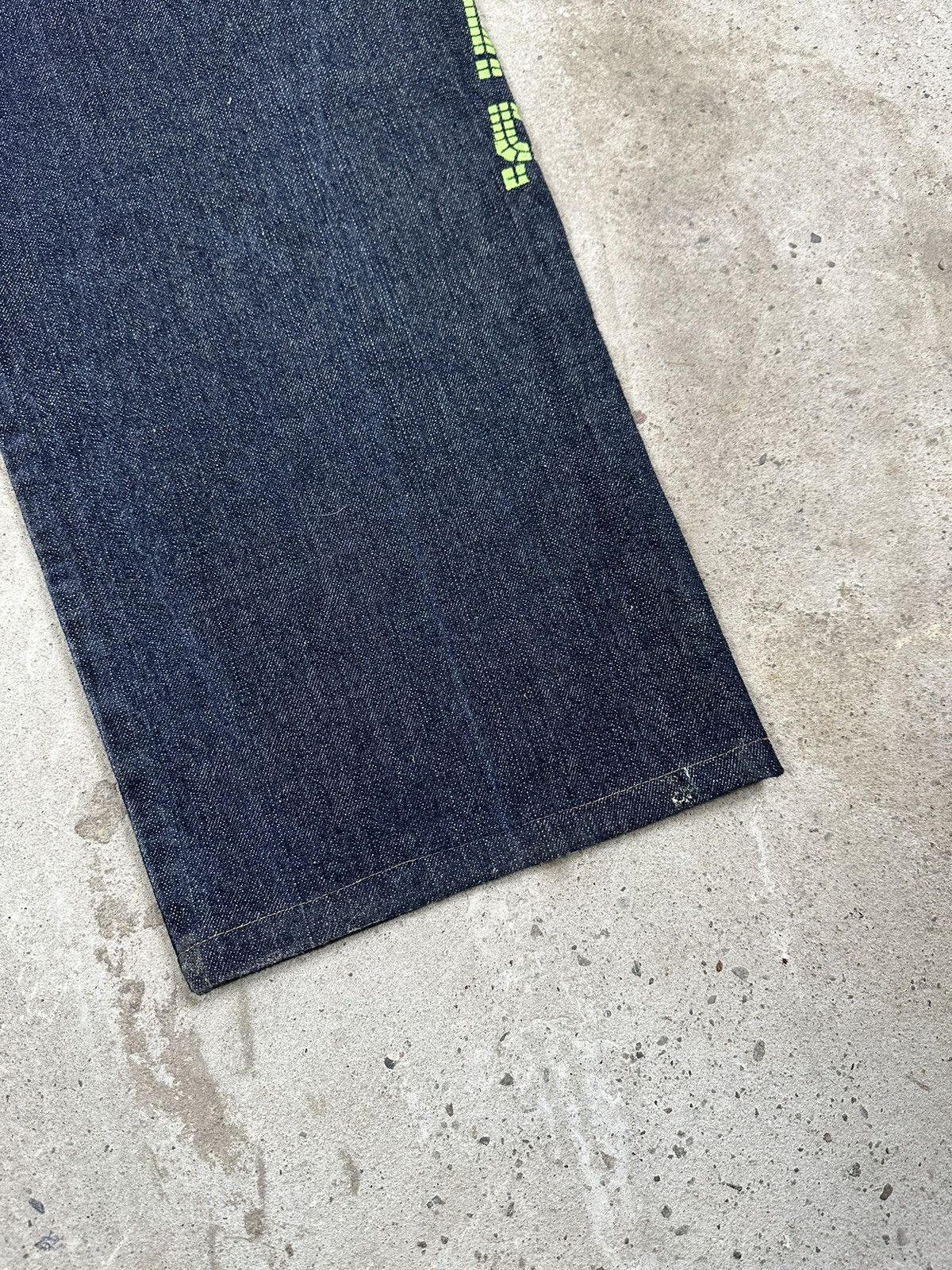 Ecko Unltd. × JNCO × Vintage Vintage y2k Ecko Unltd Baggy Navy Denim Pants Big Logo Size US 33 - 11 Thumbnail