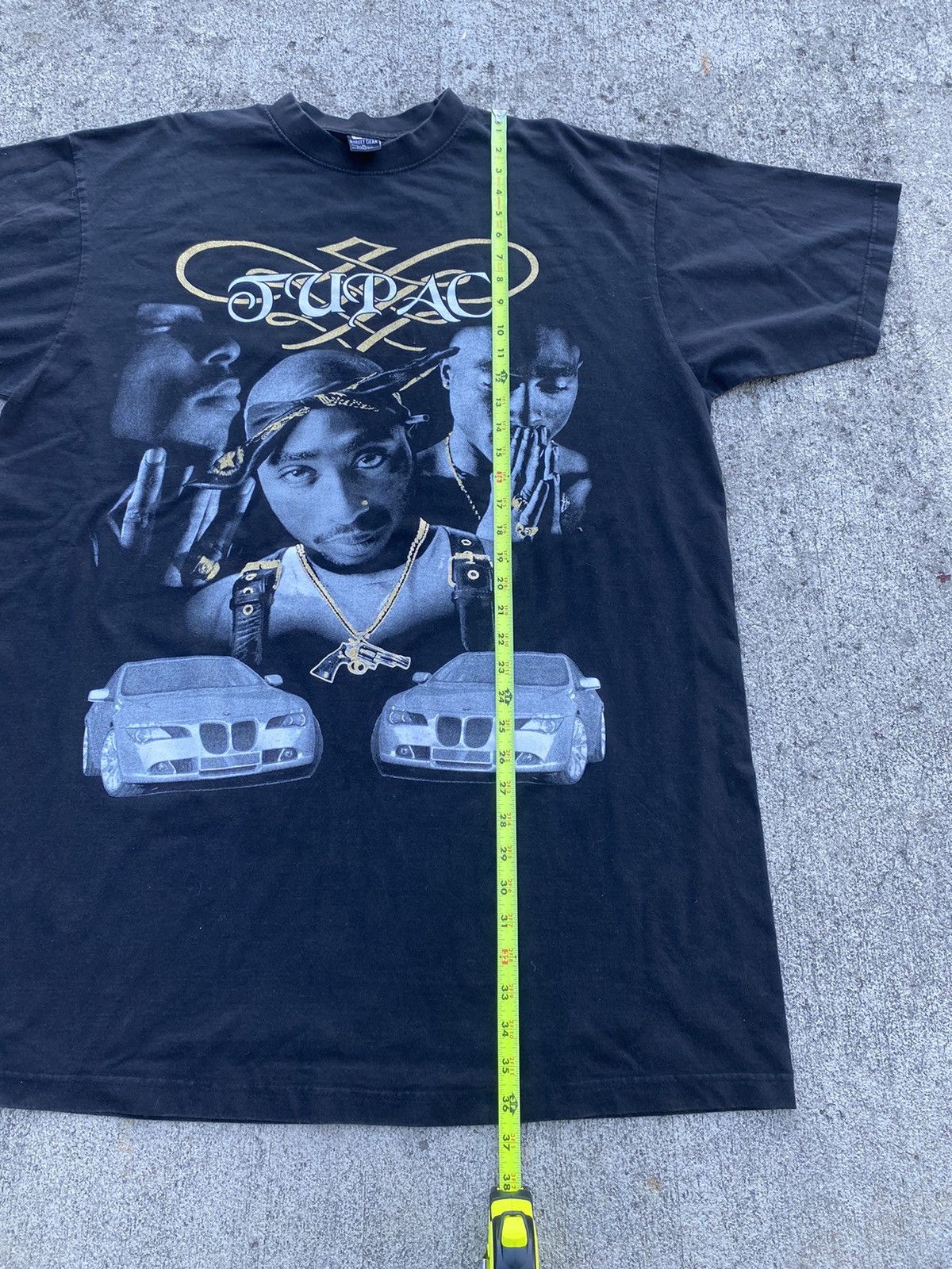 Rap Tees × Vintage Vintage Y2K Tupac 2Pac Rap Tee Shirt Gold Baggy Shirt Size US XXL / EU 58 / 5 - 7 Thumbnail