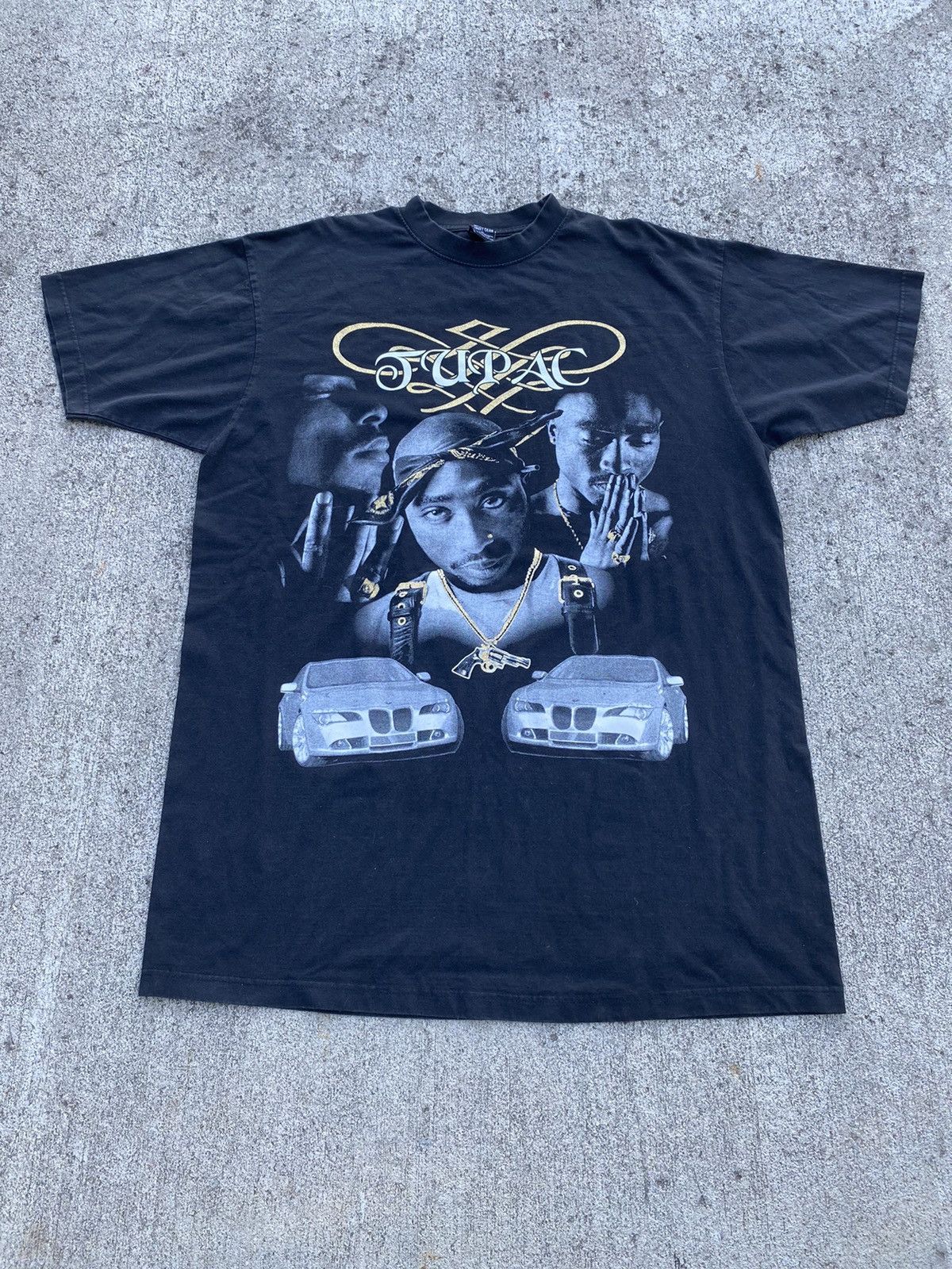 Rap Tees × Vintage Vintage Y2K Tupac 2Pac Rap Tee Shirt Gold Baggy Shirt Size US XXL / EU 58 / 5 - 1 Thumbnail