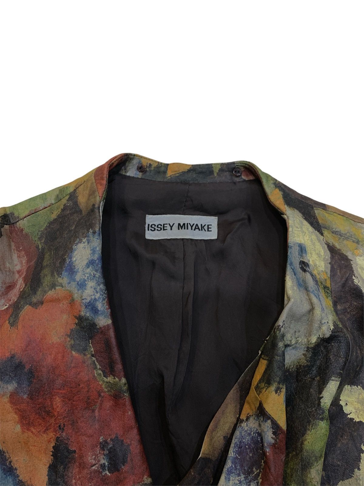Issey Miyake RUNWAY AW1995 FLORAL ABSTRACT PATTERN LEATHER JACKET M Size M / US 6-8 / IT 42-44 - 8 Thumbnail