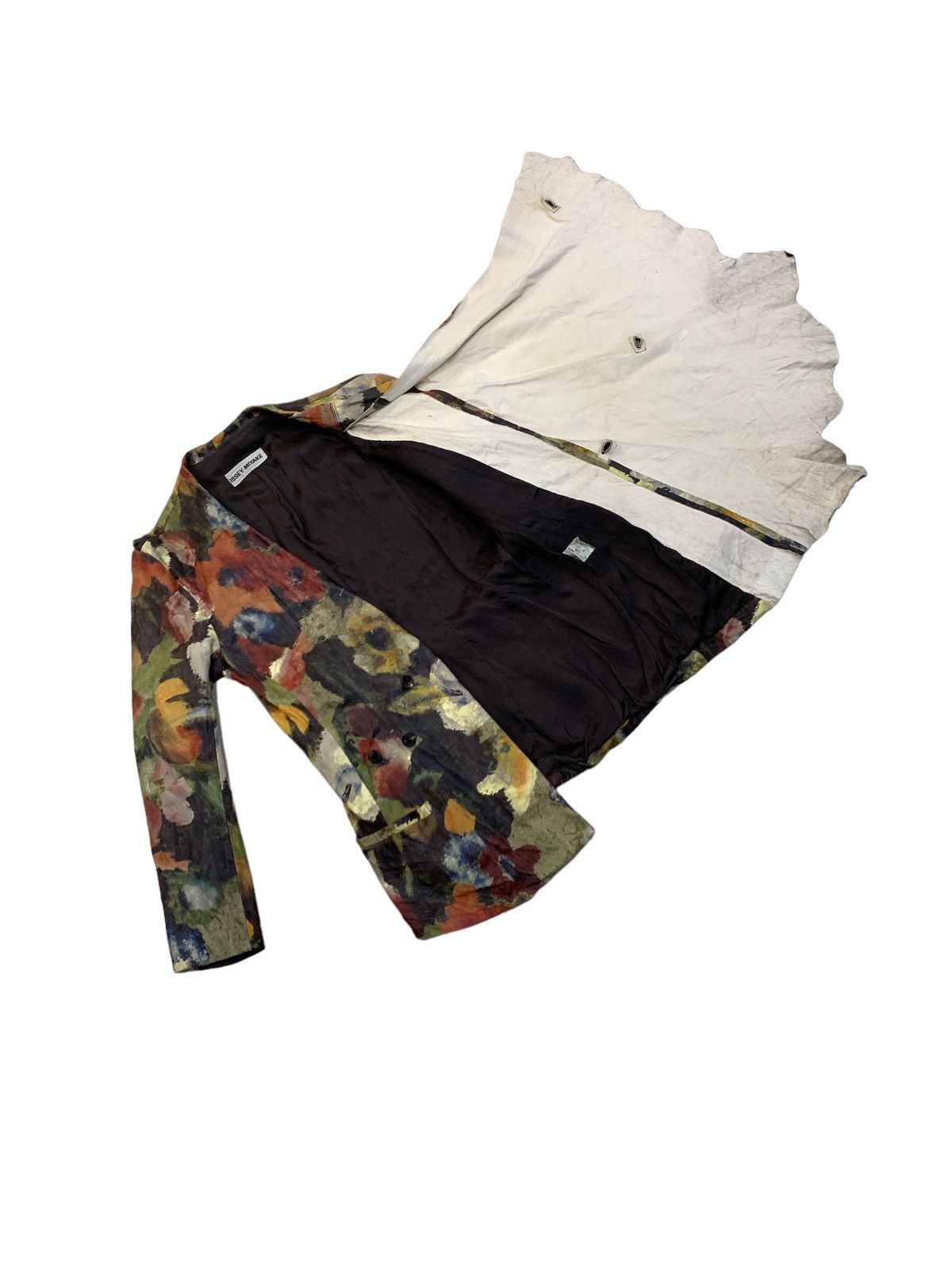 Issey Miyake RUNWAY AW1995 FLORAL ABSTRACT PATTERN LEATHER JACKET M Size M / US 6-8 / IT 42-44 - 10 Thumbnail