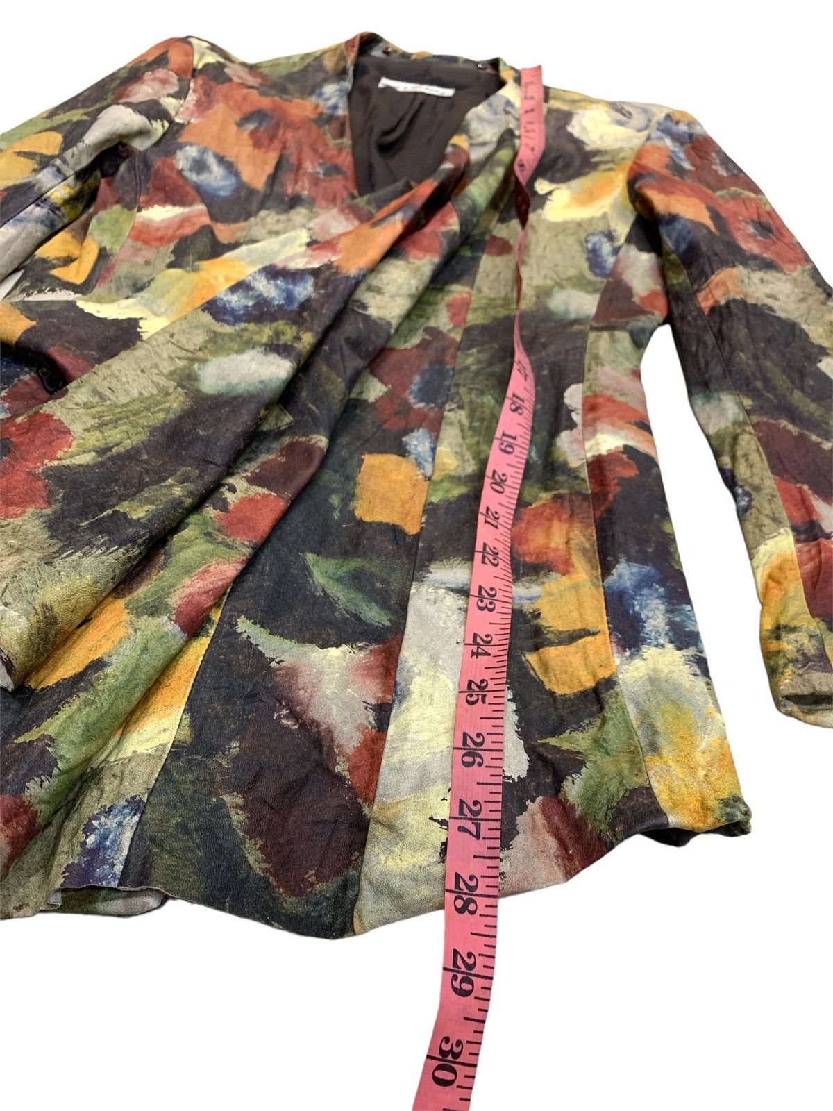 Issey Miyake RUNWAY AW1995 FLORAL ABSTRACT PATTERN LEATHER JACKET M Size M / US 6-8 / IT 42-44 - 4 Thumbnail