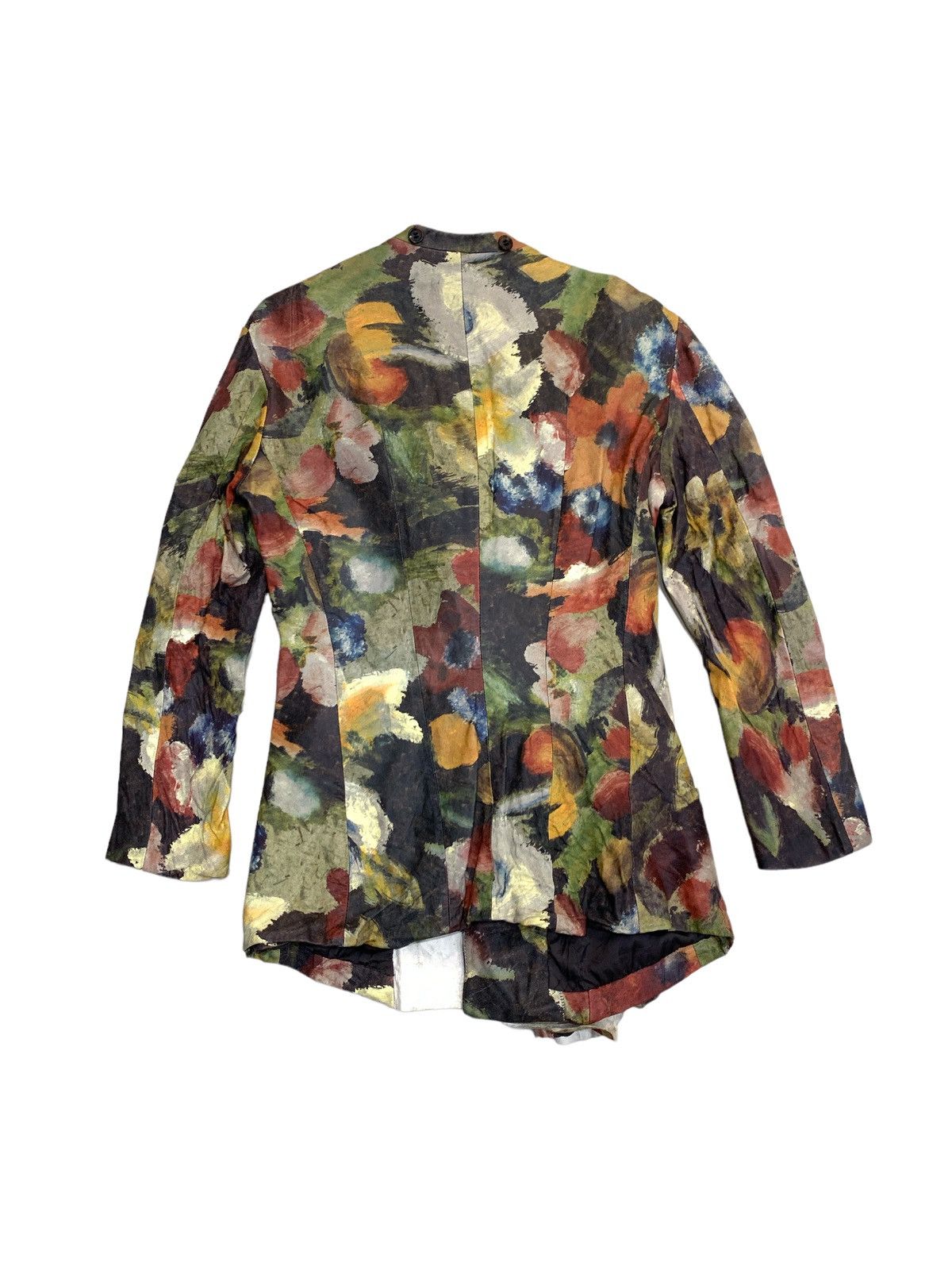 Issey Miyake RUNWAY AW1995 FLORAL ABSTRACT PATTERN LEATHER JACKET M Size M / US 6-8 / IT 42-44 - 2 Thumbnail