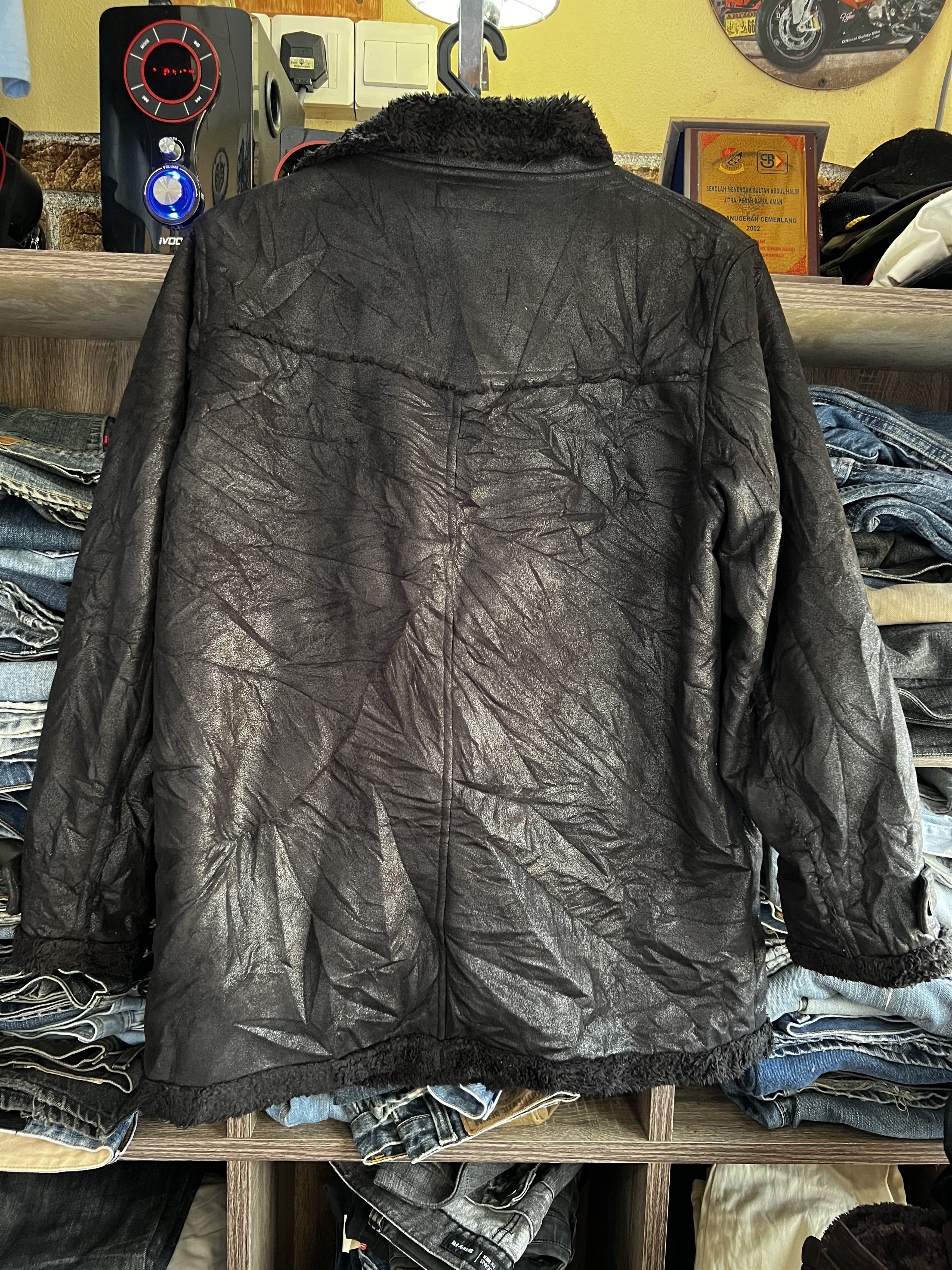 Kansai Yamamoto 🔥Black Kansai Jeans Shearling Leather Jackets Size US M / EU 48-50 / 2 - 2 Thumbnail