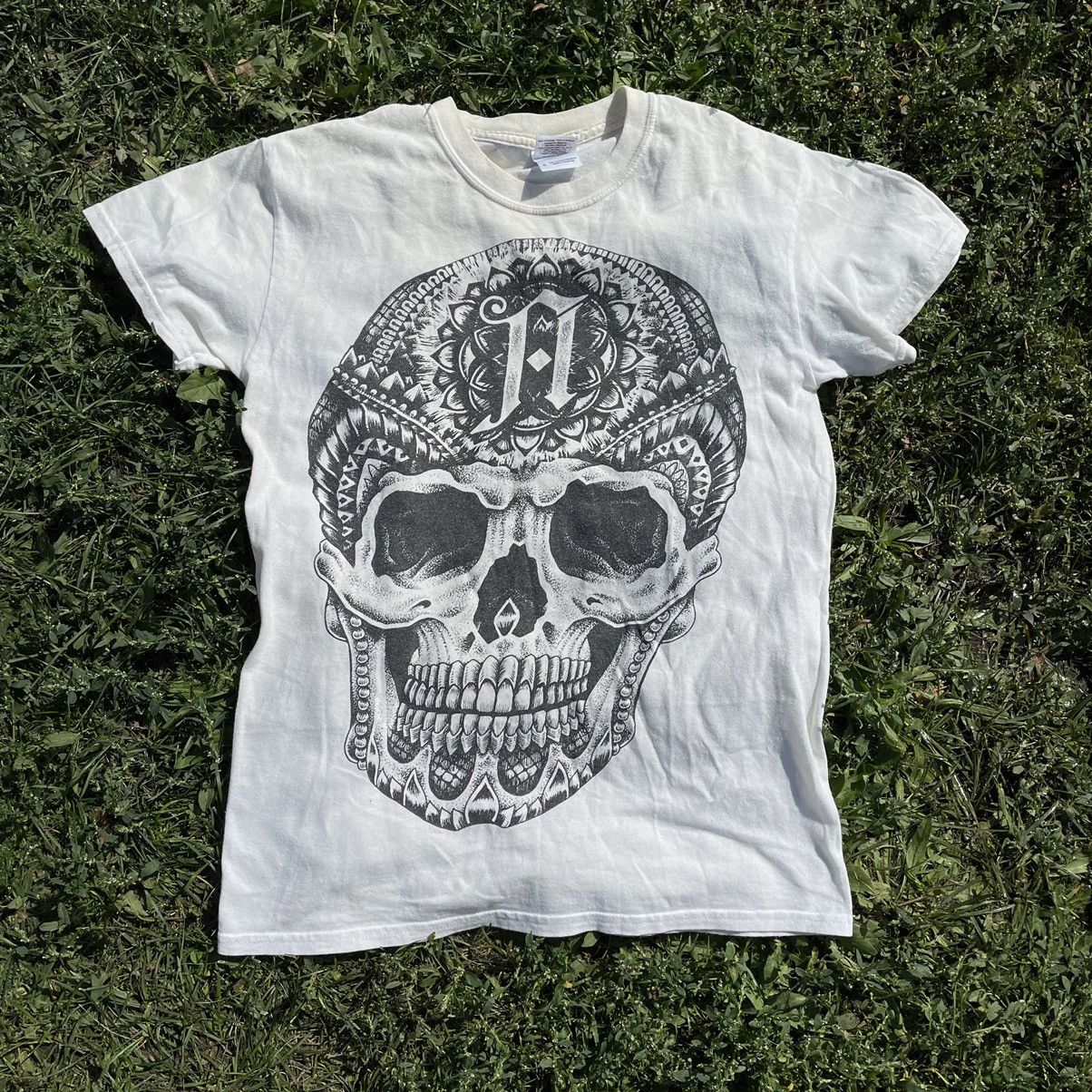Vintage Vintage Y2K Skull Graphic Tee Sun Faded Goth Punk Slim S Size US S / EU 44-46 / 1 - 1 Thumbnail