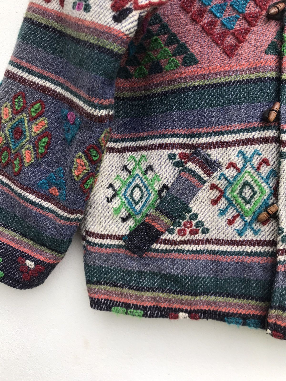 Art Comes First × Japanese Brand Customs Made Navajo Aztec Native Art Tweed Jacket Size US M / EU 48-50 / 2 - 7 Thumbnail