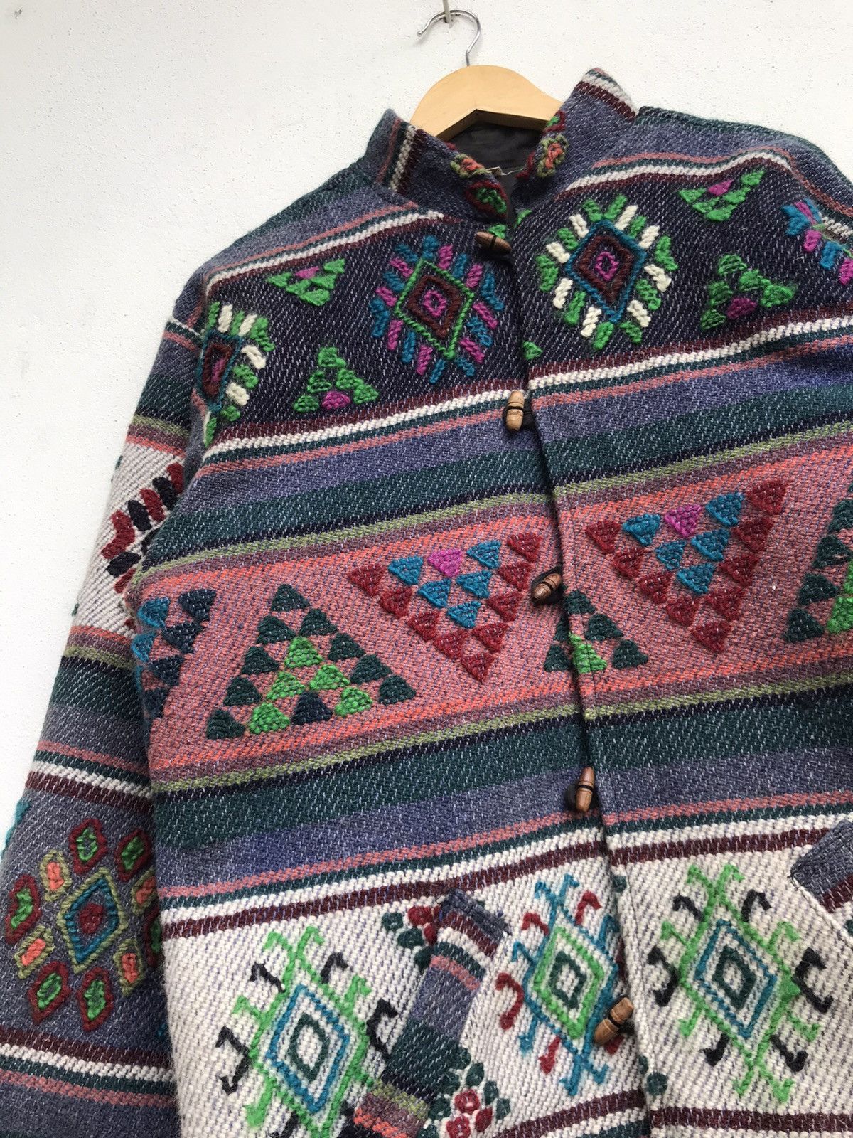 Art Comes First × Japanese Brand Customs Made Navajo Aztec Native Art Tweed Jacket Size US M / EU 48-50 / 2 - 6 Thumbnail