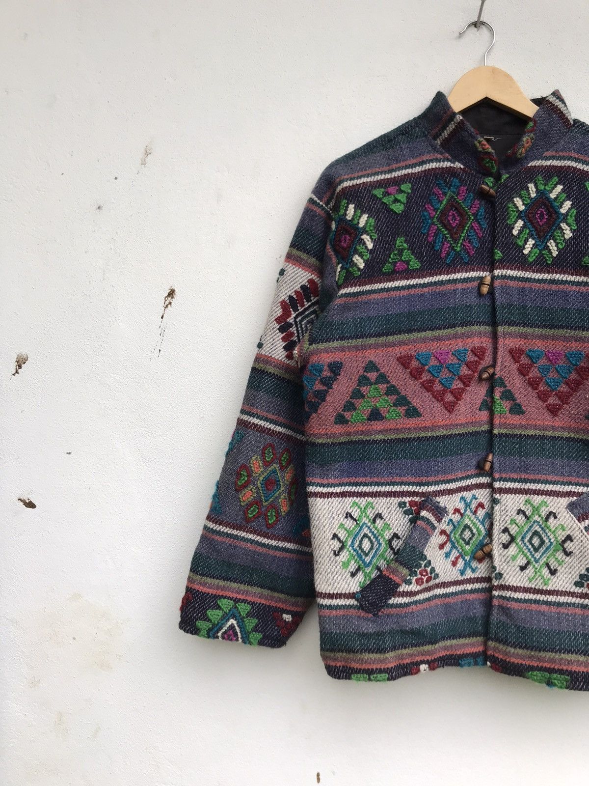 Art Comes First × Japanese Brand Customs Made Navajo Aztec Native Art Tweed Jacket Size US M / EU 48-50 / 2 - 5 Thumbnail