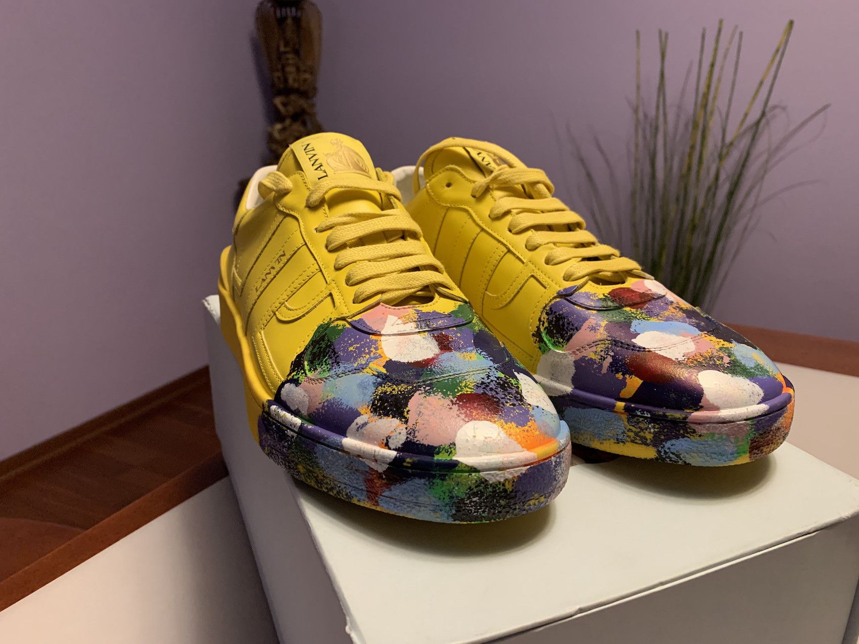 image of Gallery Dept x Lanvin Ss'21 Painted Sneakers in Yellow, Men's (Size 9)