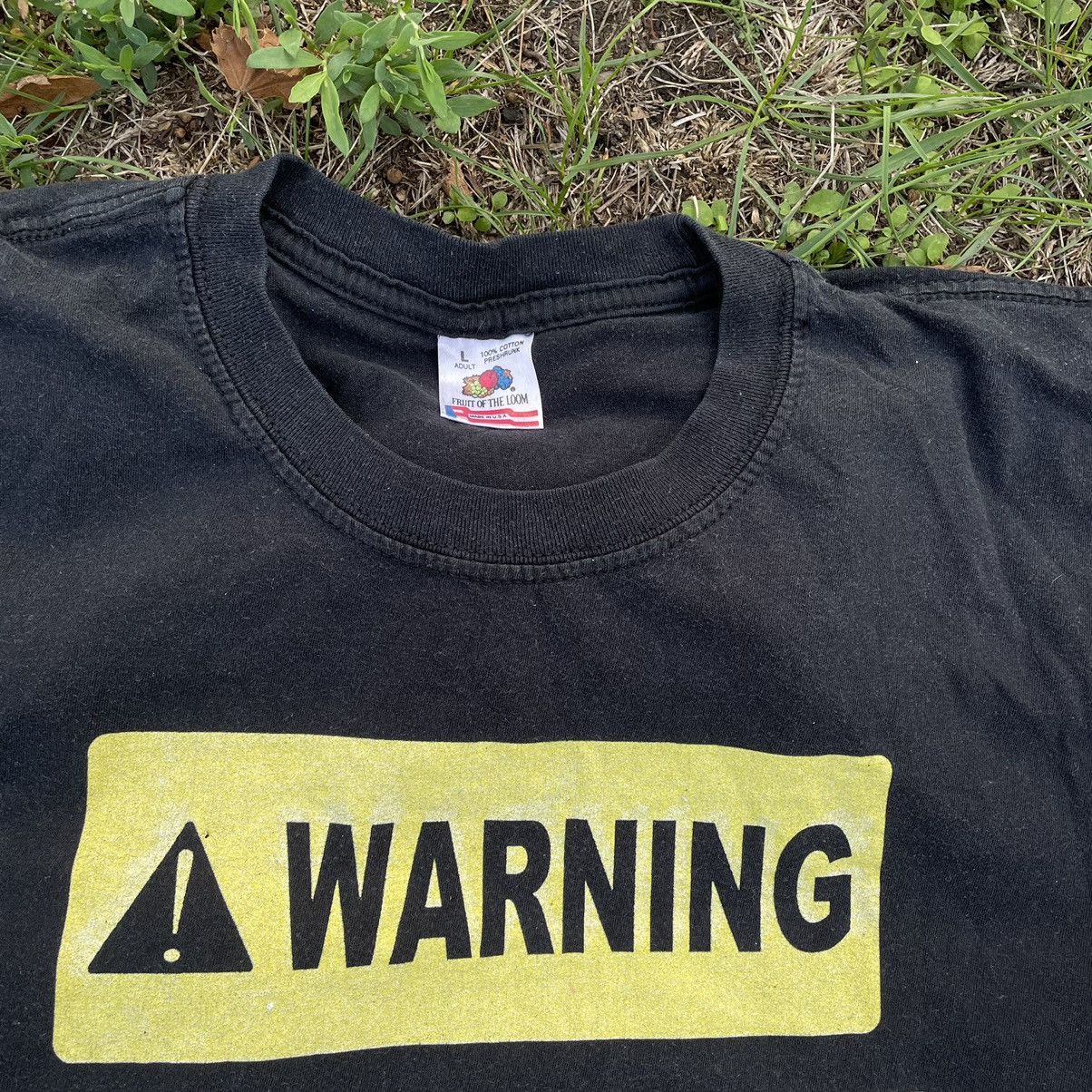 Vintage Vintage 90s Anime Graphic Tee Warning Humor Streetwear L Size US L / EU 52-54 / 3 - 5 Thumbnail