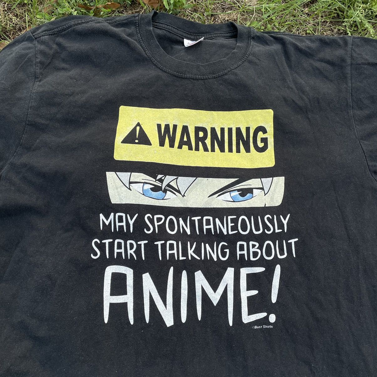 Vintage Vintage 90s Anime Graphic Tee Warning Humor Streetwear L Size US L / EU 52-54 / 3 - 4 Thumbnail