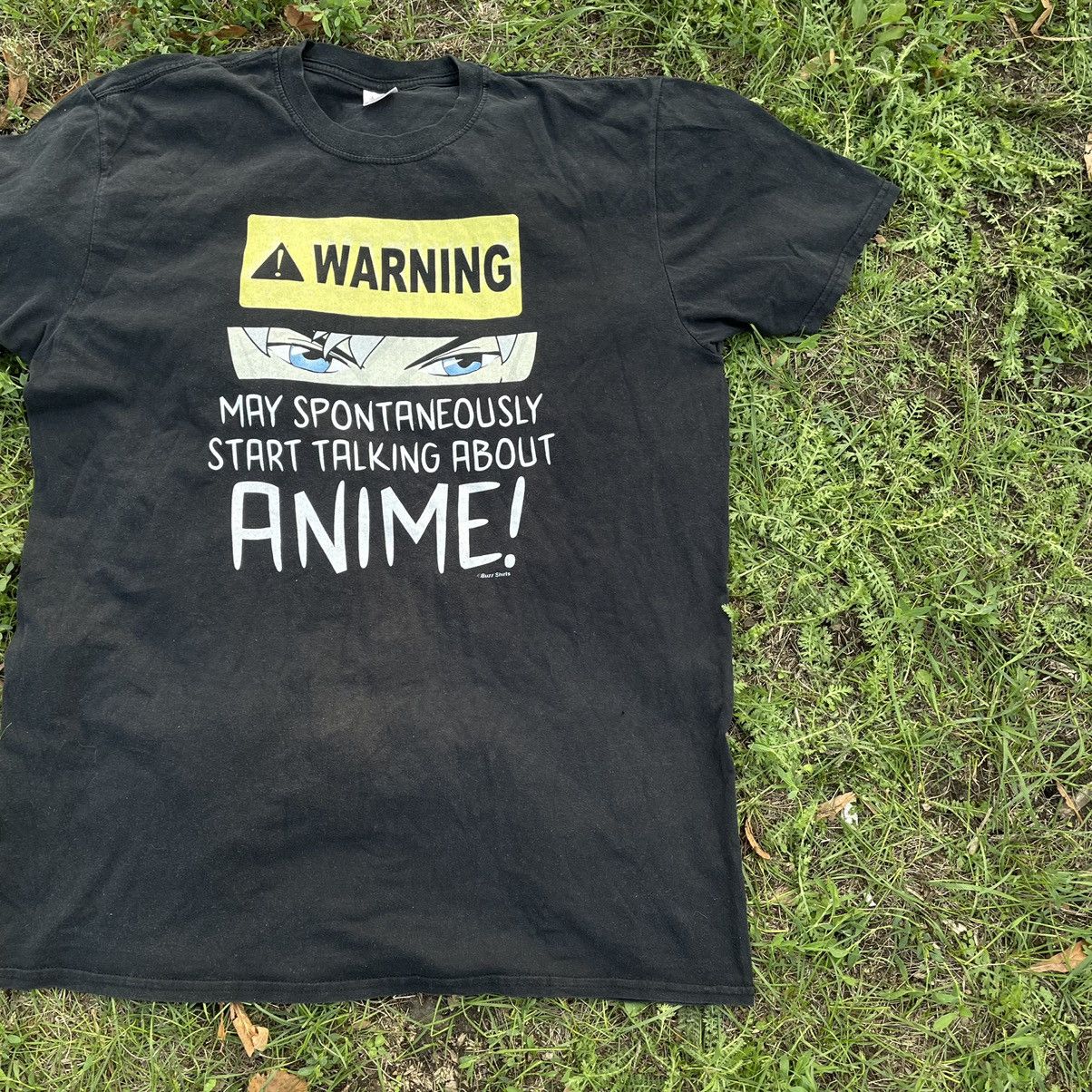 Vintage Vintage 90s Anime Graphic Tee Warning Humor Streetwear L Size US L / EU 52-54 / 3 - 3 Thumbnail