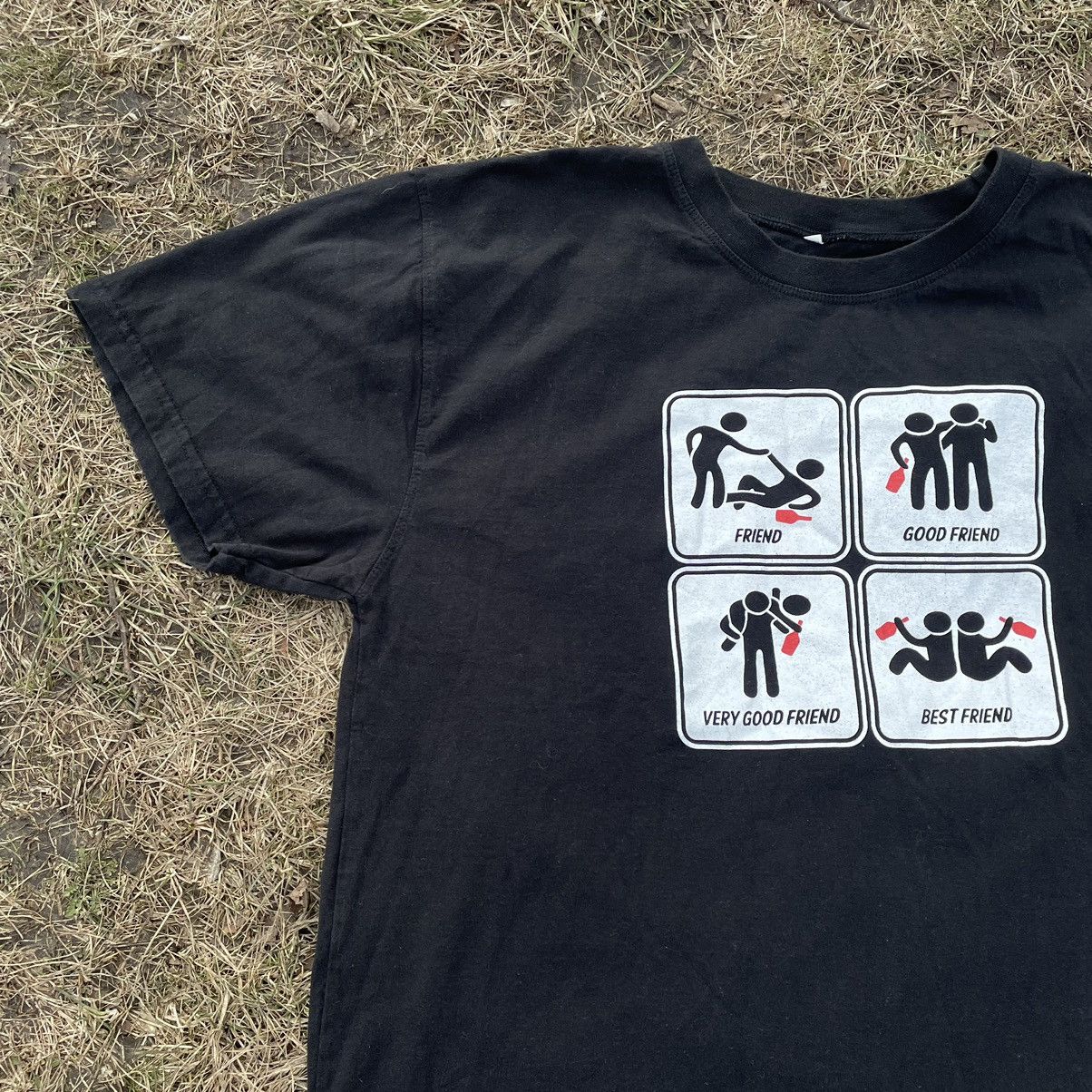 Vintage Vintage Y2K Graphic Tee Funny Print Streetwear Black Slim L Size US L / EU 52-54 / 3 - 3 Thumbnail