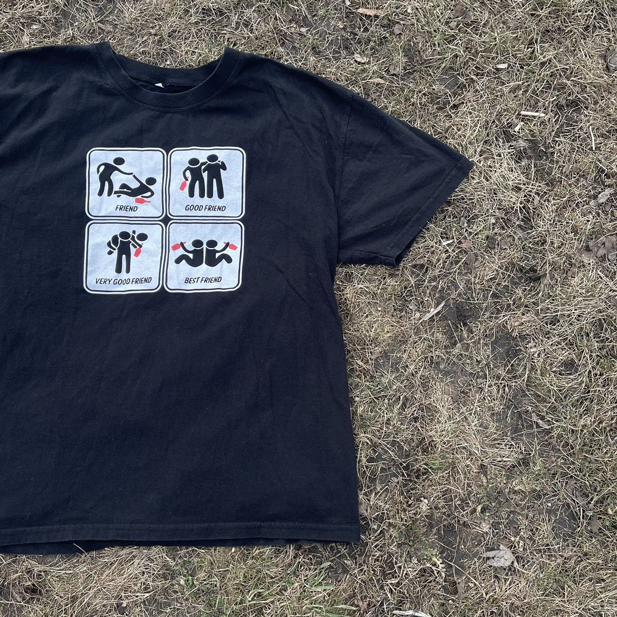 Vintage Vintage Y2K Graphic Tee Funny Print Streetwear Black Slim L Size US L / EU 52-54 / 3 - 2 Thumbnail