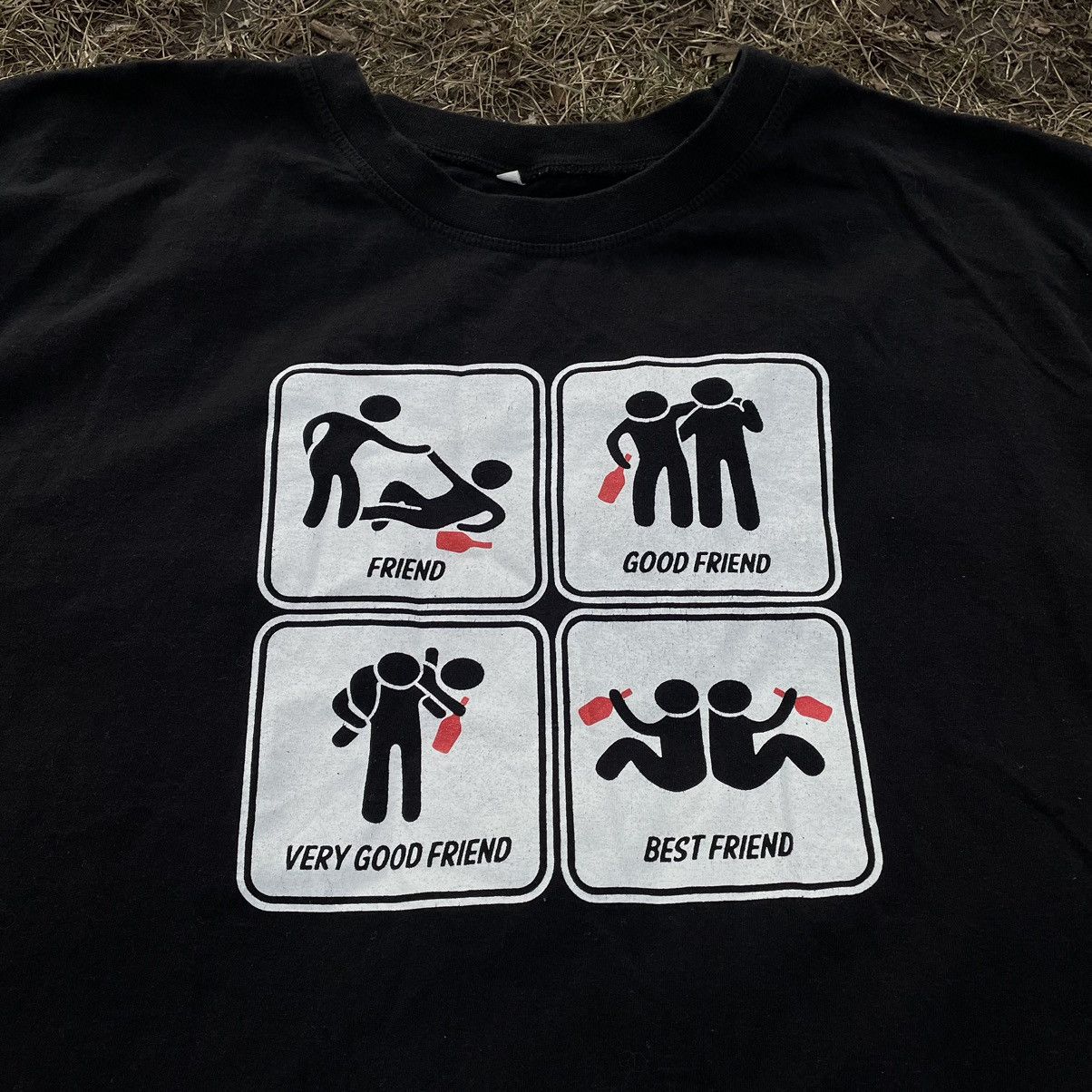 Vintage Vintage Y2K Graphic Tee Funny Print Streetwear Black Slim L Size US L / EU 52-54 / 3 - 4 Thumbnail