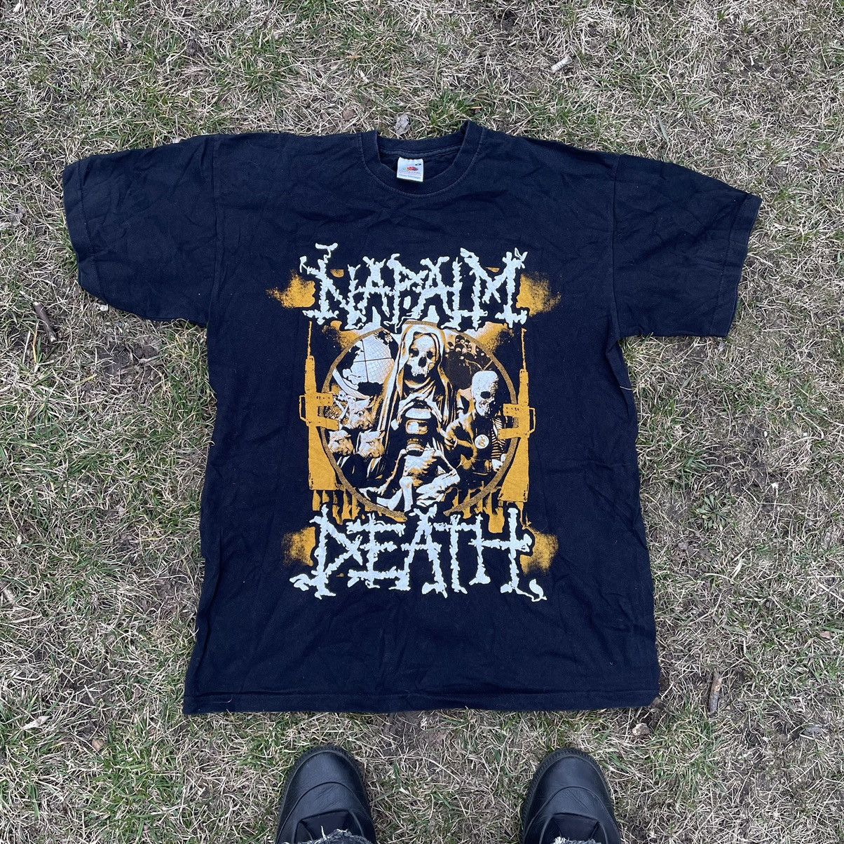 Vintage Vintage 90s Napalm Death Graphic Tee Black Grunge Wide Leg M Size US M / EU 48-50 / 2 - 1 Thumbnail