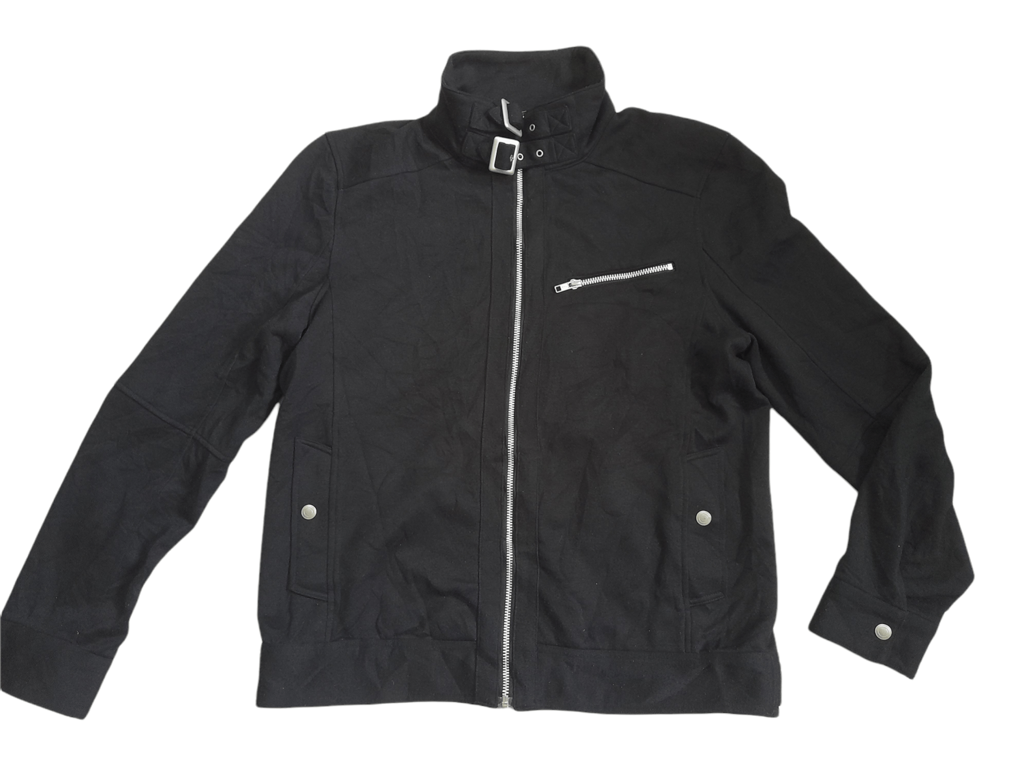image of Von Dutch Zipper Jogger Jacket (D647) in Blacks, Men's (Size XL)