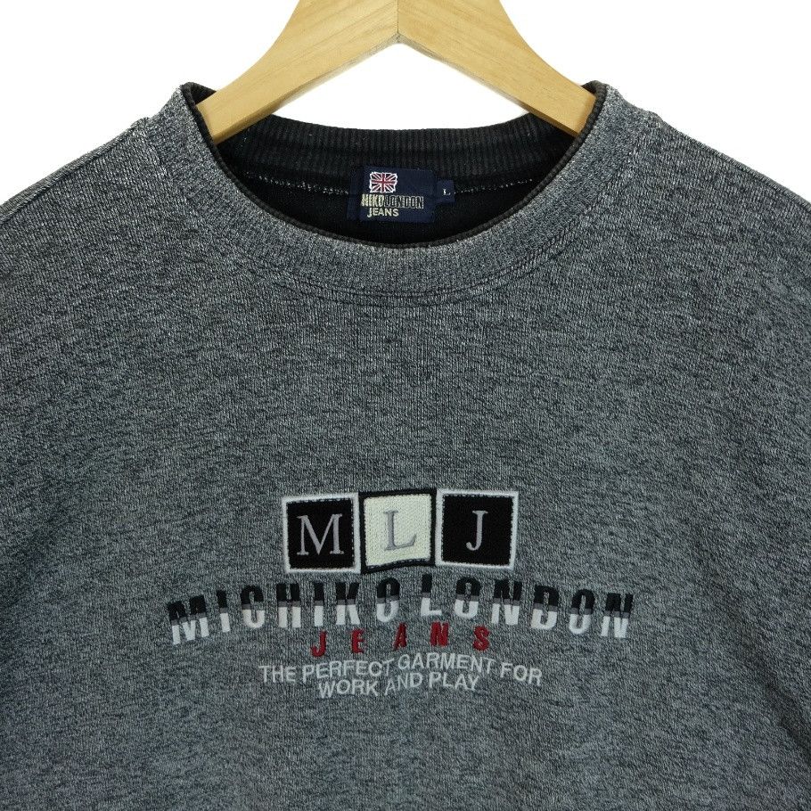 Japanese Brand × Michiko Koshino London 2000's MICHIKO LONDON Jeans Big Embroidered Logo Sweatshirt Size US L / EU 52-54 / 3 - 3 Thumbnail